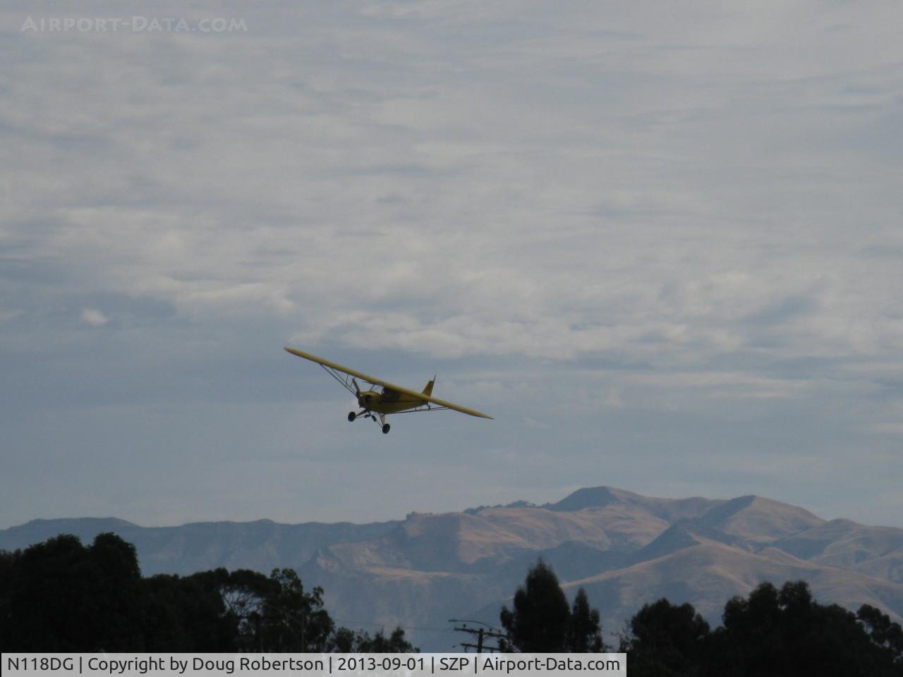 N118DG, 2008 Piper PA-18 Replica C/N 001, 2008 Ganzer XPA18, Continental O-200 100 hp, turning final for 22