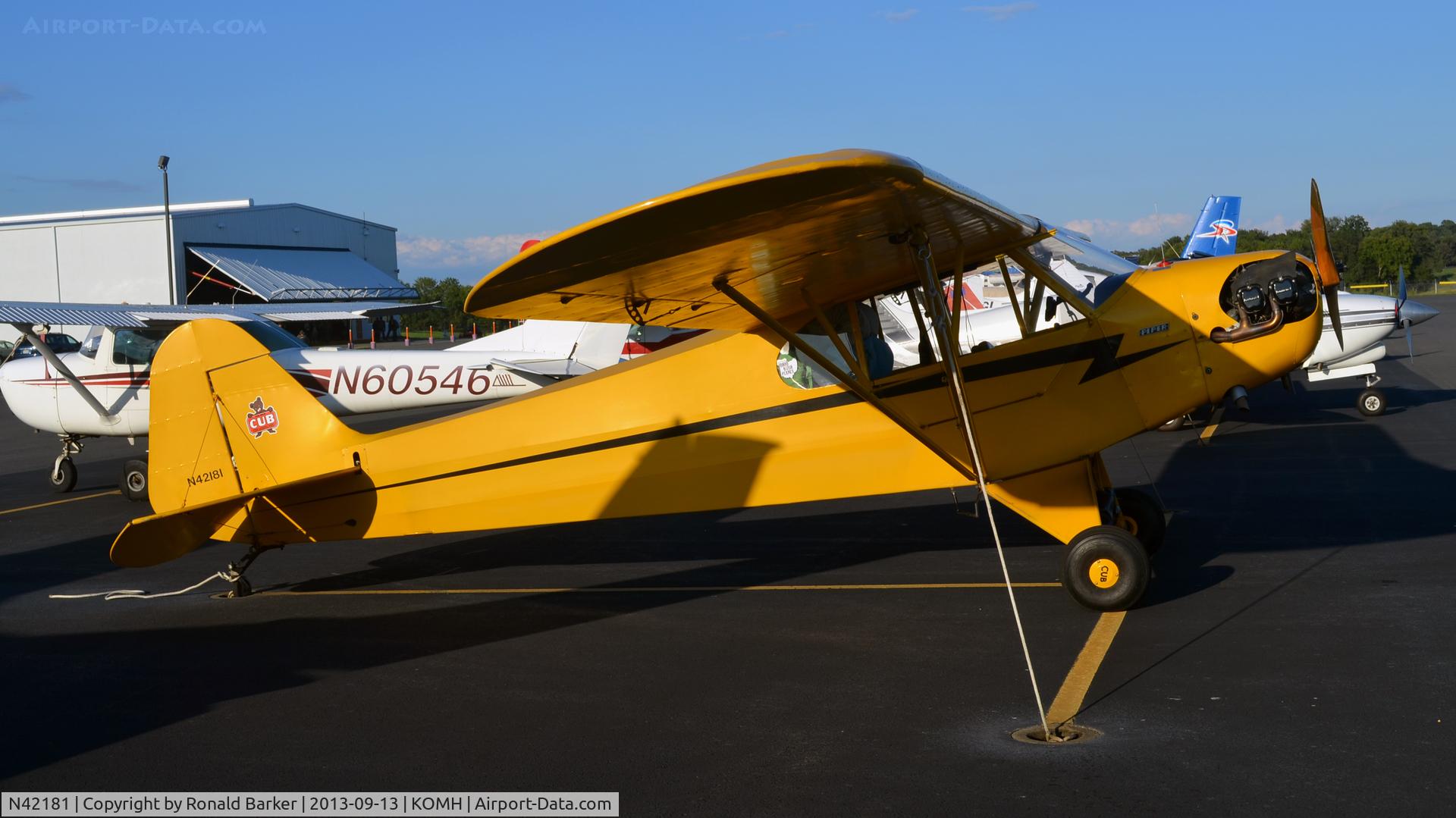 N42181, 1945 Piper J3C-65 Cub C/N 14423, Orange