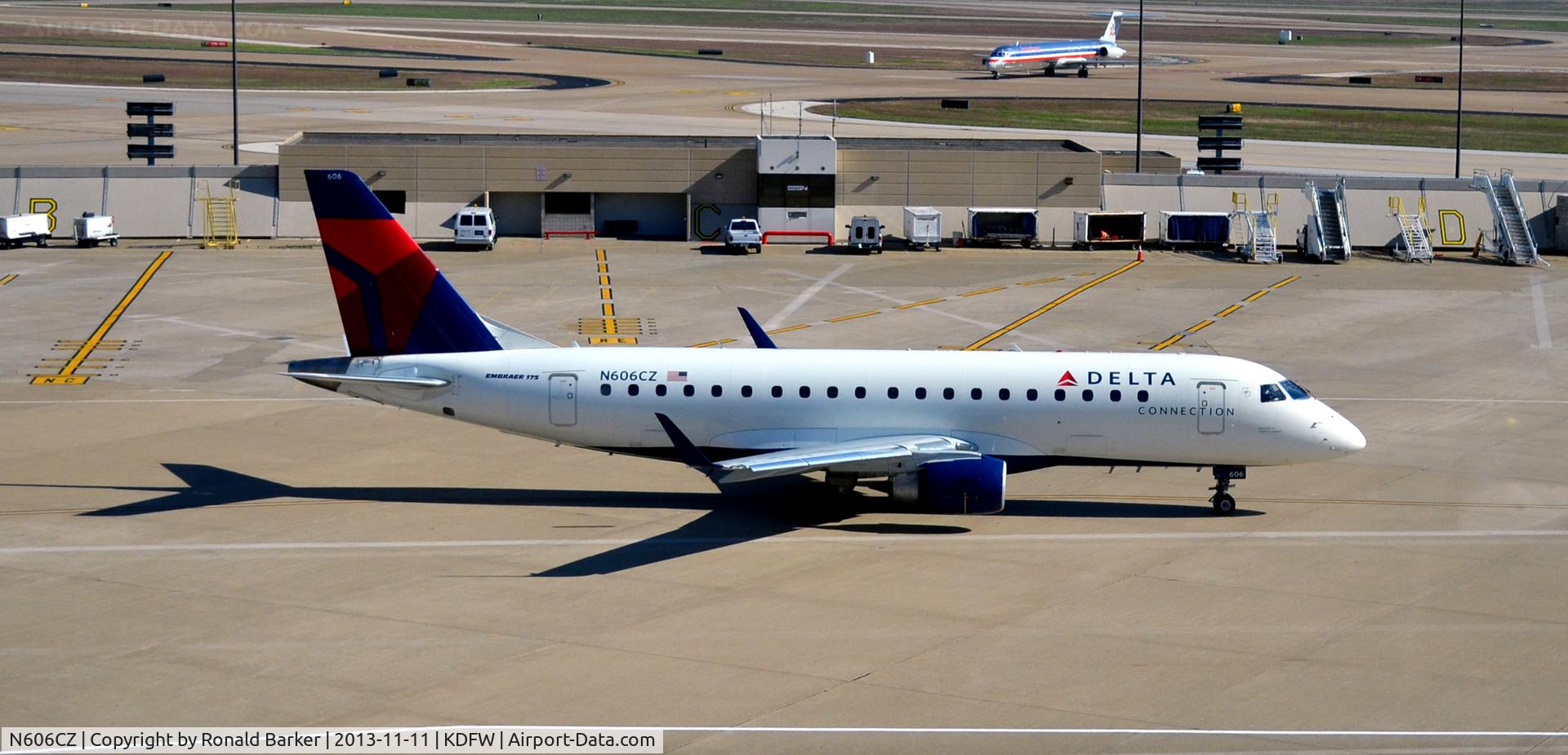 N606CZ, 2007 Embraer 175LR (ERJ-170-200LR) C/N 17000188, Taxi DFW