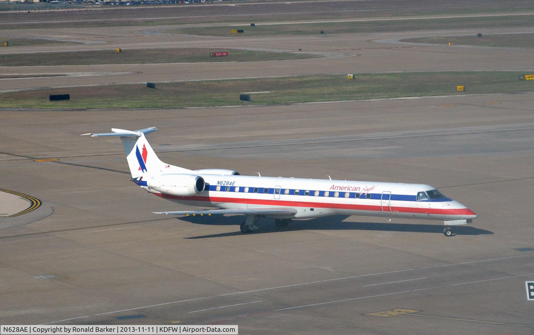 N628AE, 1999 Embraer ERJ-145LR (EMB-145LR) C/N 145124, Taxi DFW