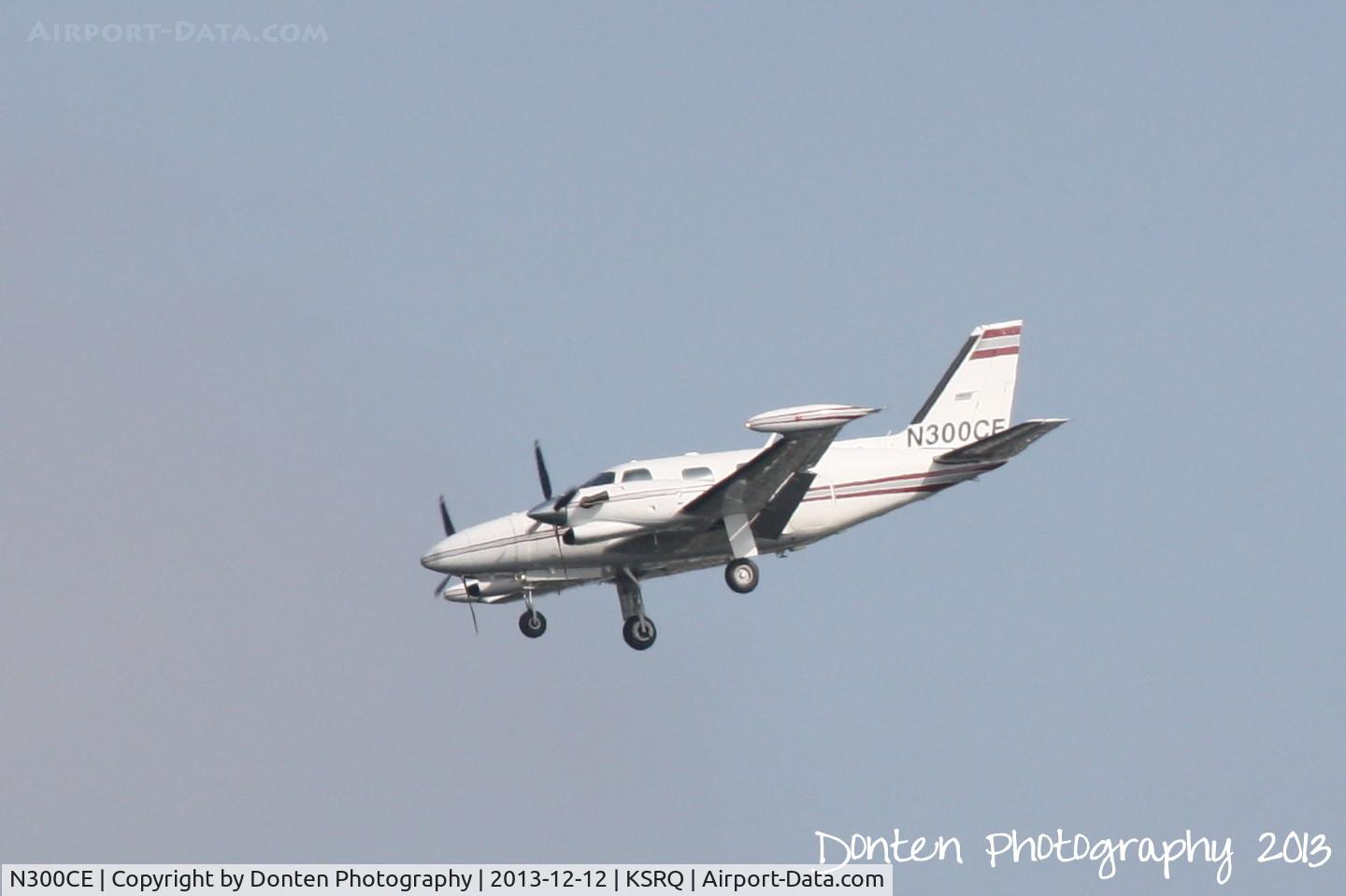 N300CE, 1980 Piper PA-31T1 Cheyenne 1 C/N 31T-8004028, Piper Cheyenne (N300CE) on approach to Sarasota-Bradenton International Airport following a flight Ocala International Airport
