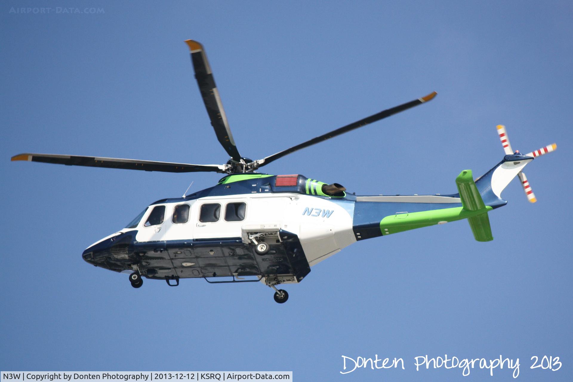 N3W, 2009 AgustaWestland AW-139 C/N 41211, Agusta AW139 (N3W) on approach to Sarasota-Bradenton International Airport