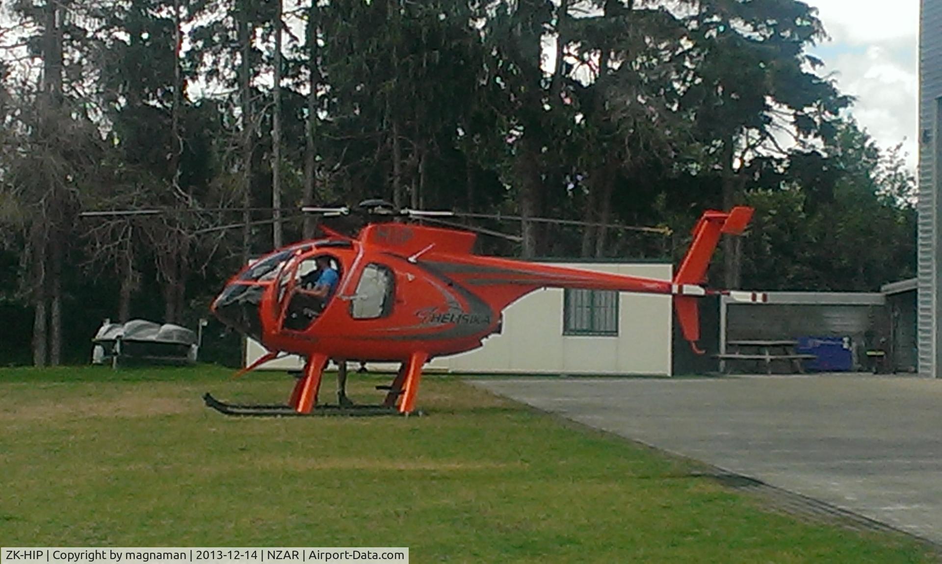 ZK-HIP, 1994 McDonnell Douglas 369FF C/N 0058FF, Heliska chopper outside Oceania hangar