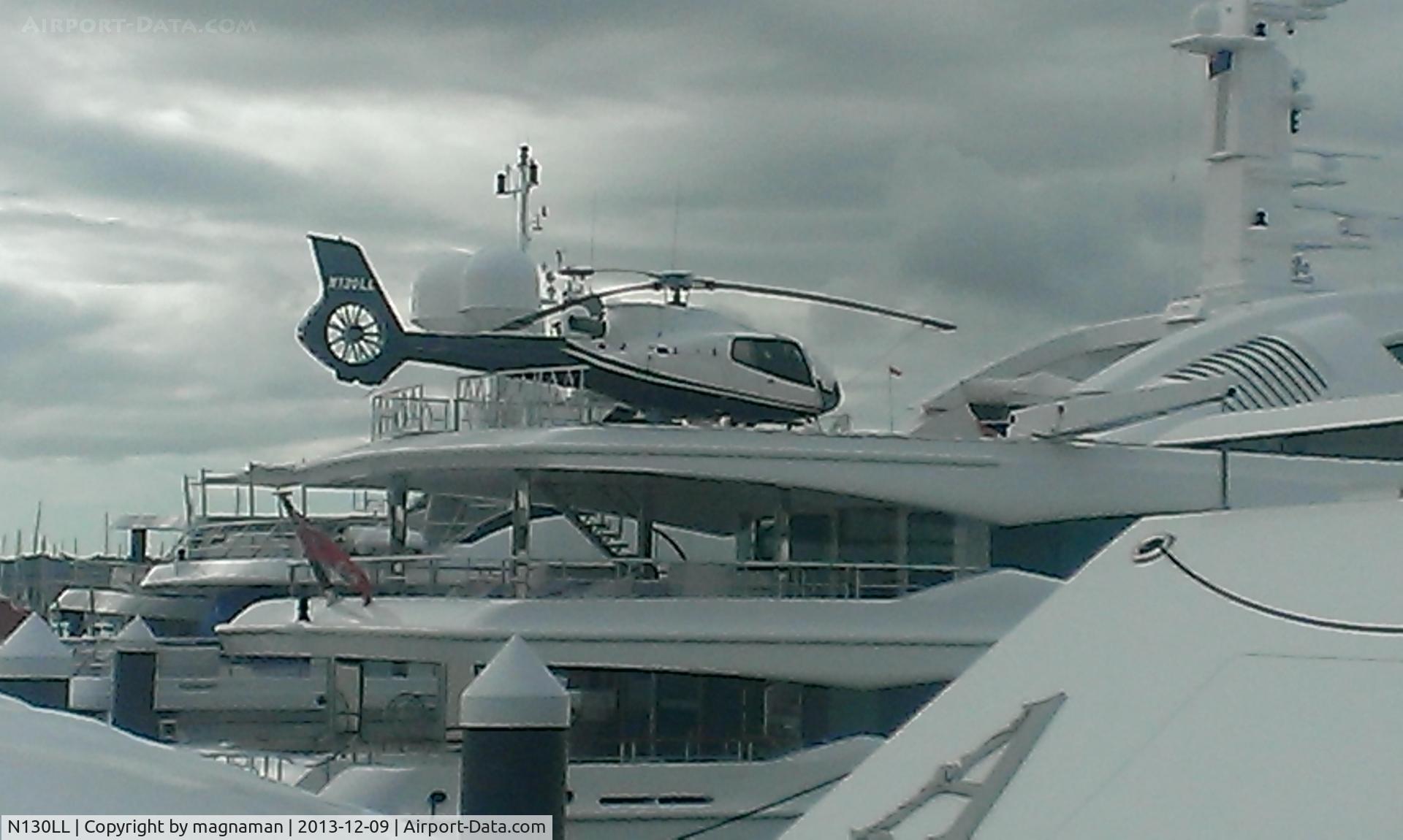 N130LL, Eurocopter EC-130B-4 (AS-350B-4) C/N 7375, On board super yacht in westhaven harbour Auckland