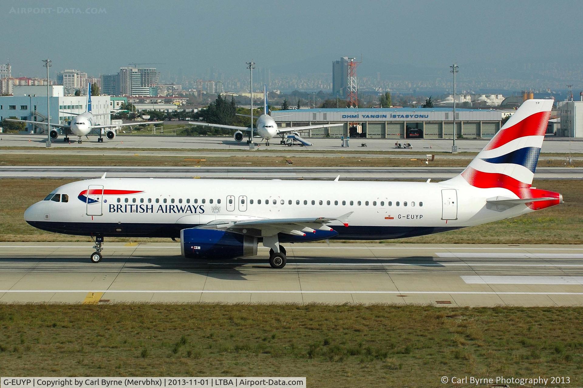 G-EUYP, 2013 Airbus A320-232 C/N 5784, Taken from the Fly Inn Shopping Mall.