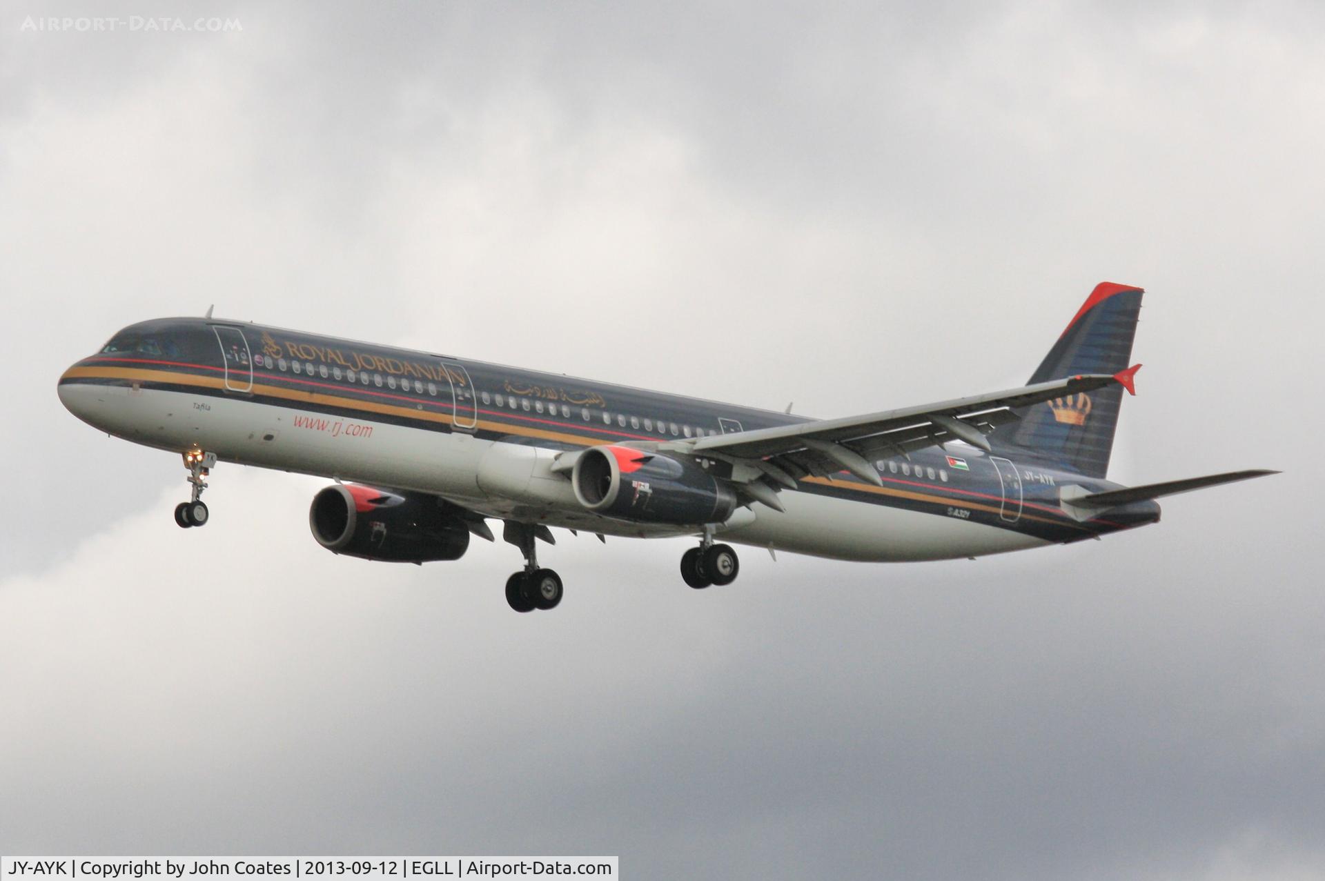 JY-AYK, 2008 Airbus A321-231 C/N 3522, On approach to 27L