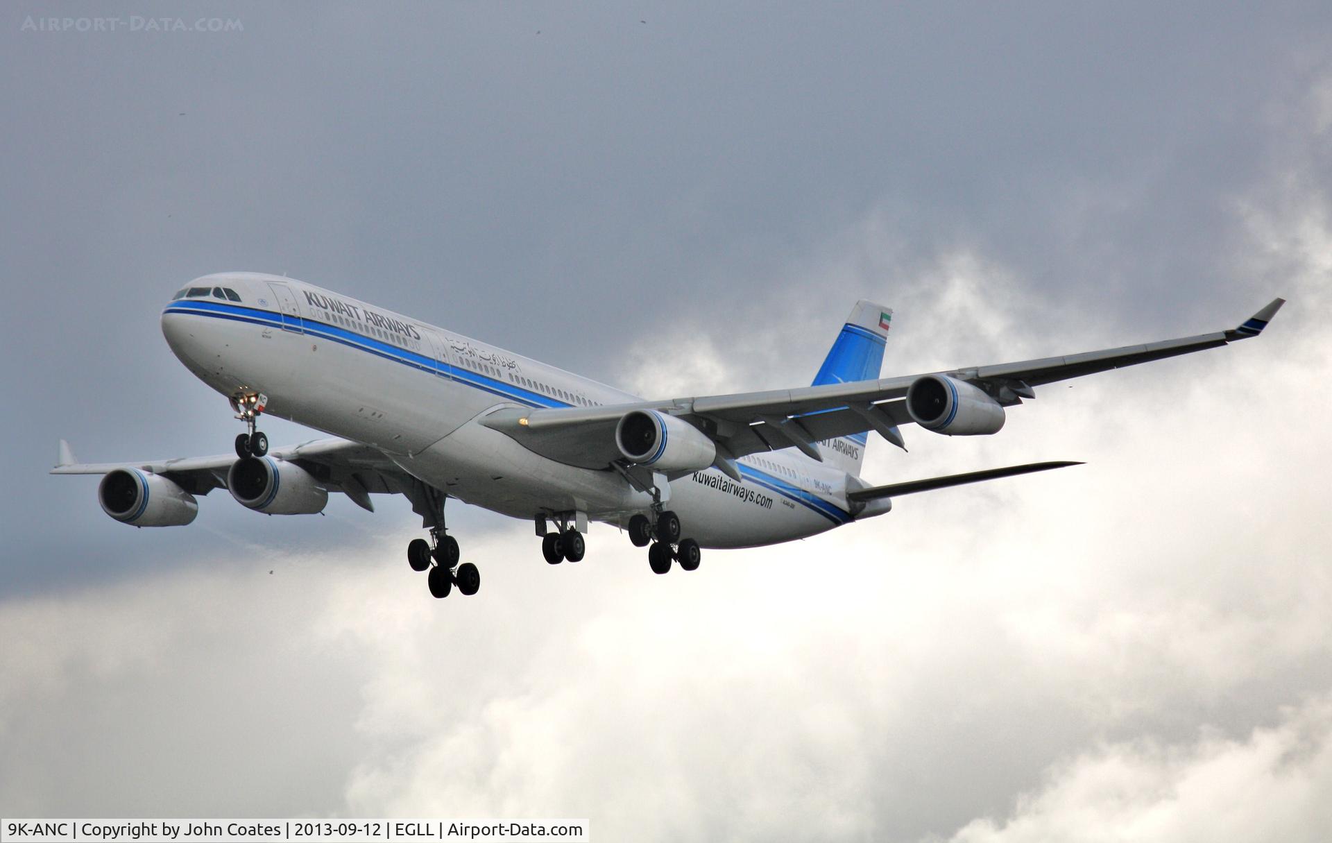 9K-ANC, 1995 Airbus A340-313 C/N 101, On approach to 27L