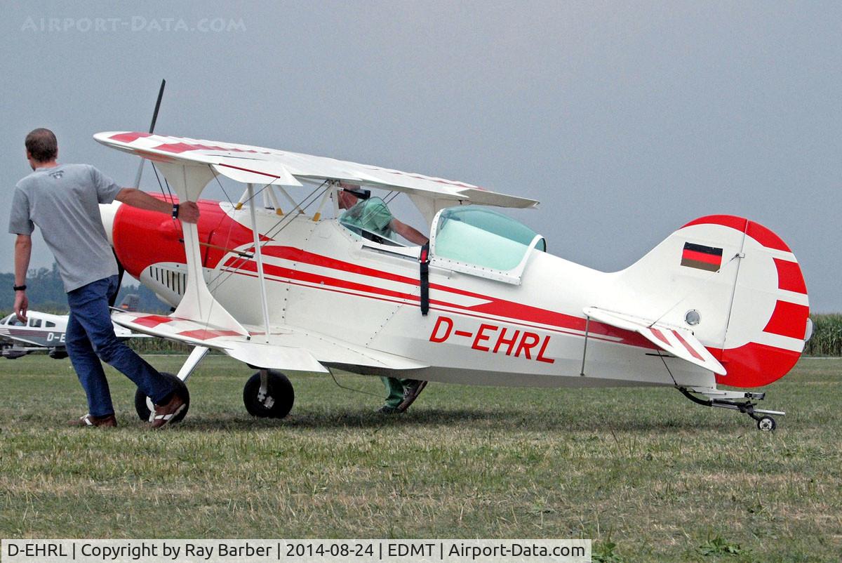 D-EHRL, 1971 Pitts S-1S Special C/N AB-K-024, Pitts S-1S Special [AB-K-024] Tannheim~D 24/08/2013. Being pulled to departure point to conserve fuel.
