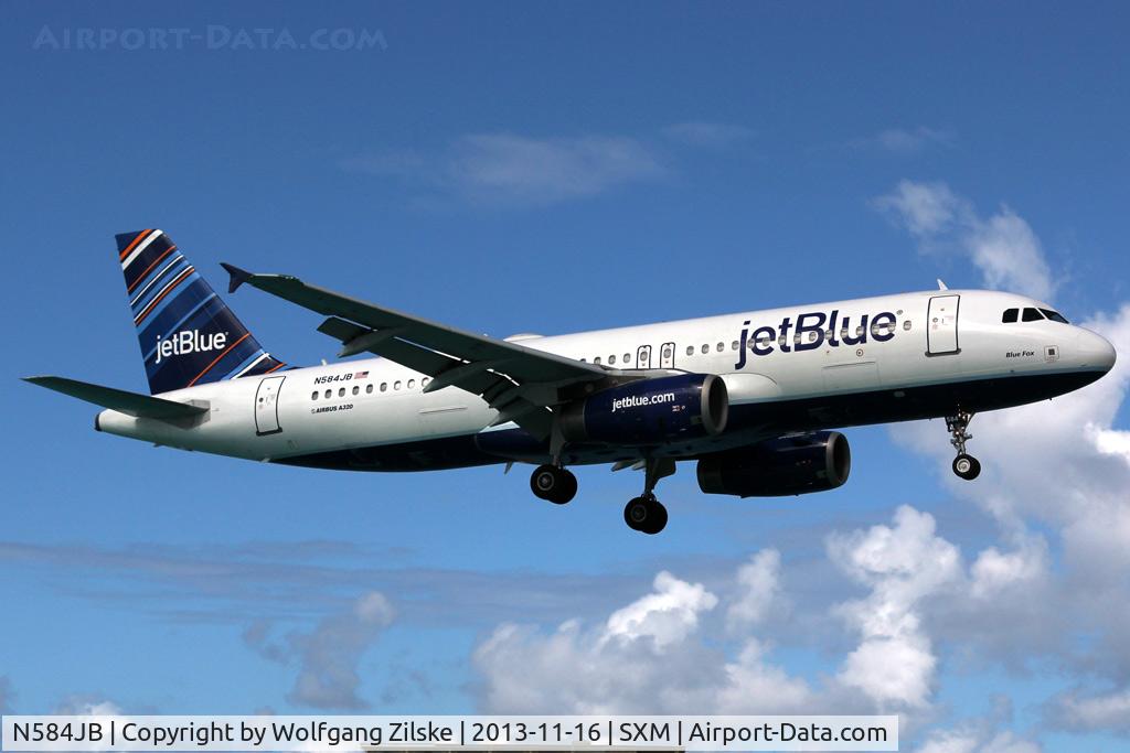 N584JB, 2004 Airbus A320-232 C/N 2149, At famous Maho Beach