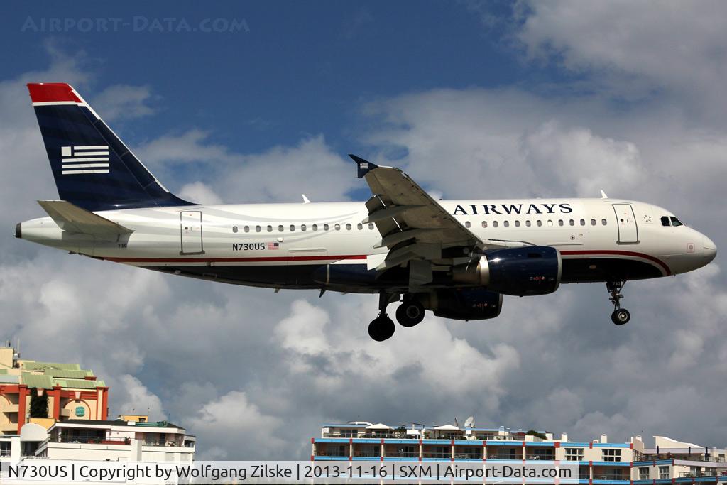 N730US, 2000 Airbus A319-112 C/N 1182, At famous Maho Beach