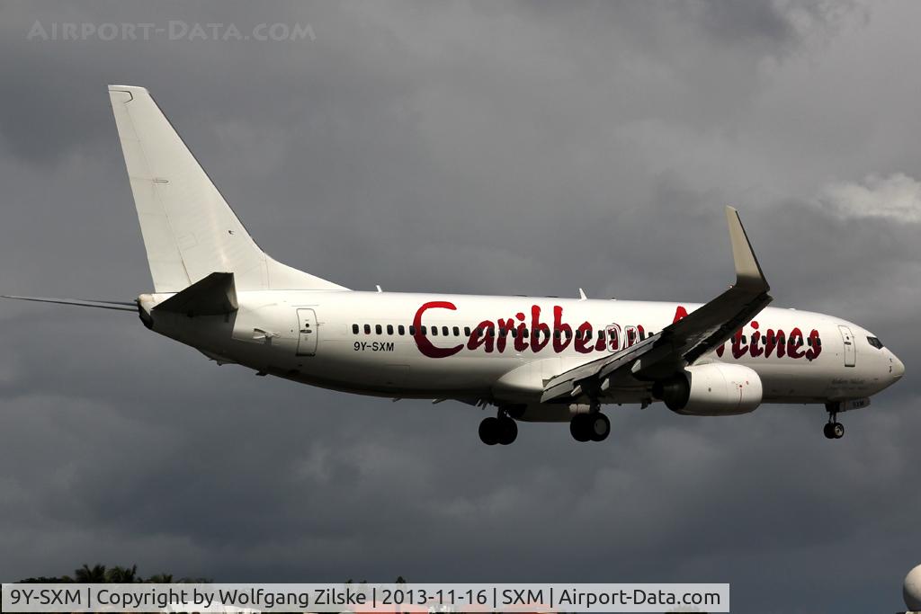 9Y-SXM, 2011 Boeing 737-8HO C/N 37935, At famous Maho Beach