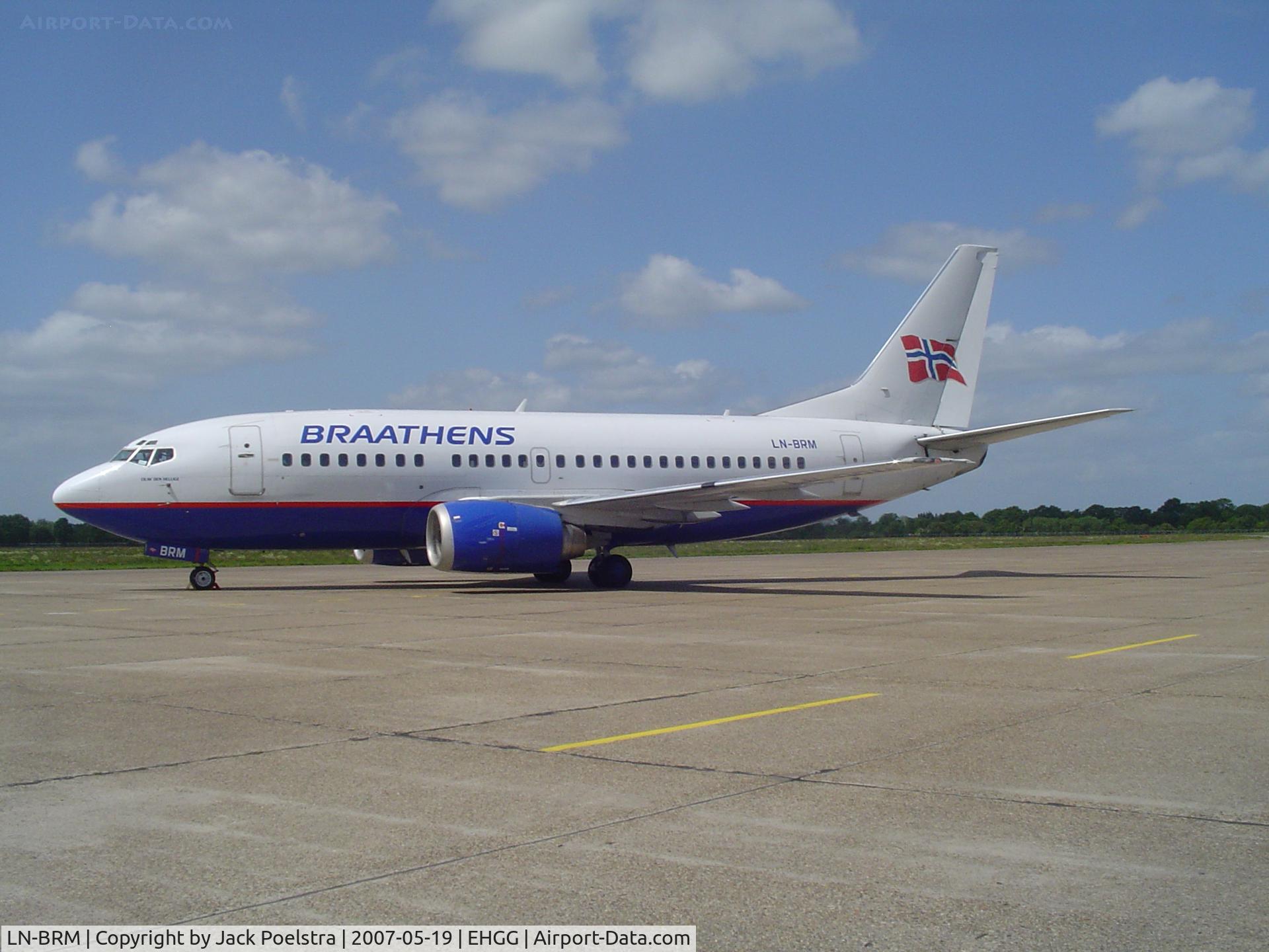 LN-BRM, 1991 Boeing 737-505 C/N 24645, Braathens at Groningen airport