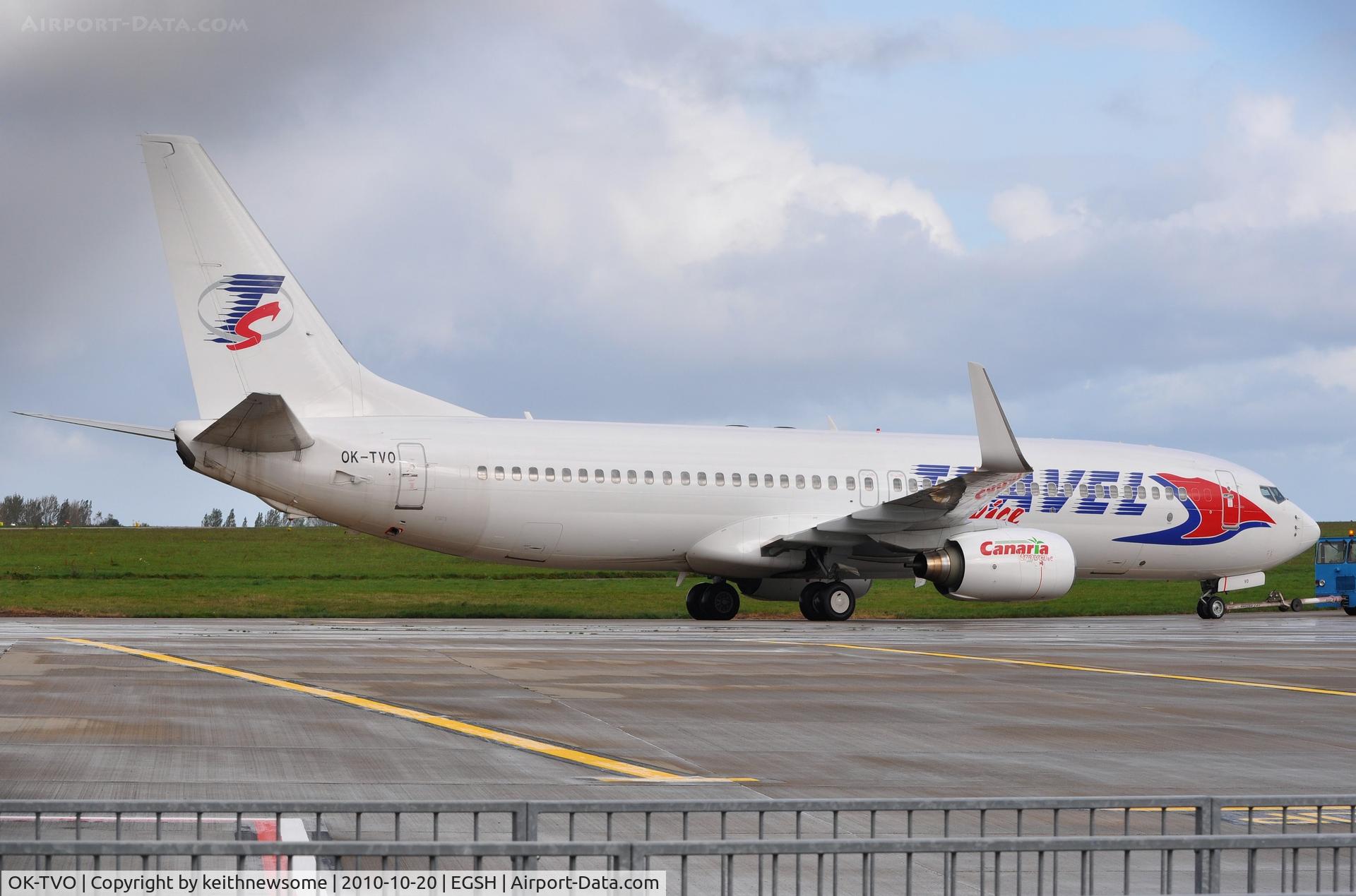 OK-TVO, 2002 Boeing 737-8CX C/N 32360, Arriving for paintwork !