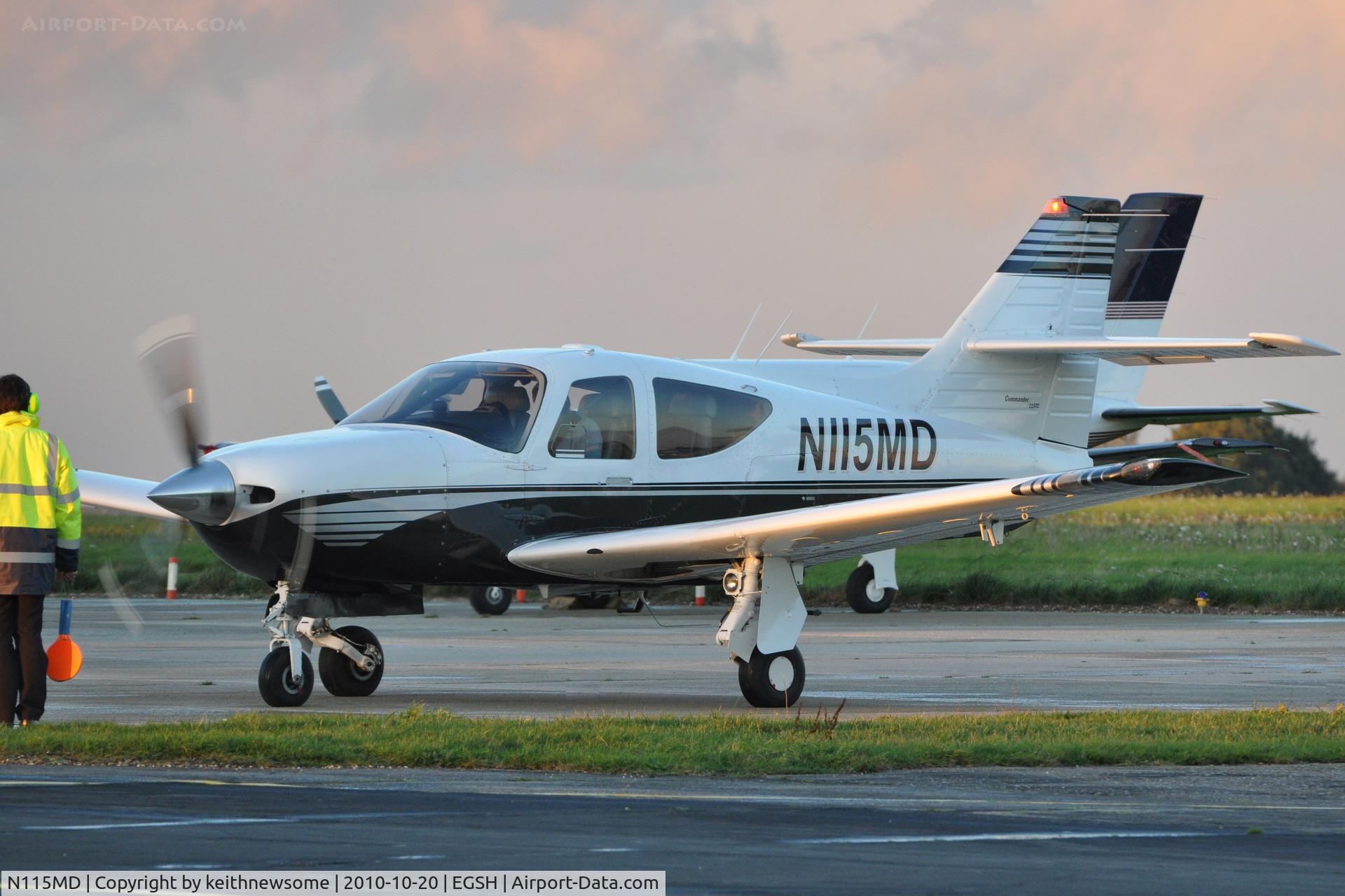 N115MD, 2001 Rockwell Commander 114TC C/N 20039, Evening leaving !