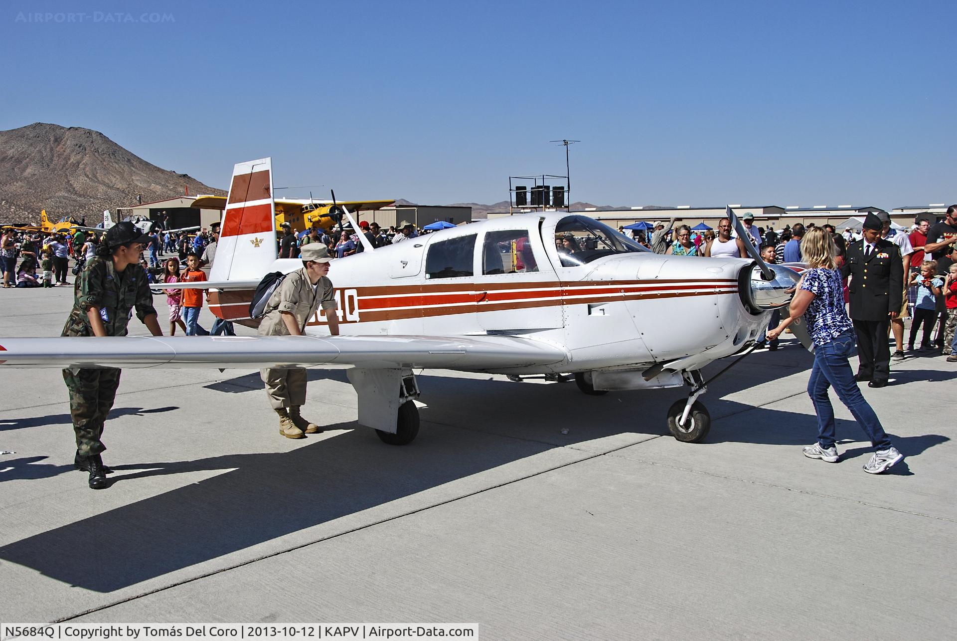 N5684Q, 1965 Mooney M20E C/N 698, N5684Q   1965 Mooney M20E C/N 698


12th Annual Apple Valley Air Show

Apple Valley Airport (APV) (KAPV)
California, USA
TDelCoro
October 12, 2013