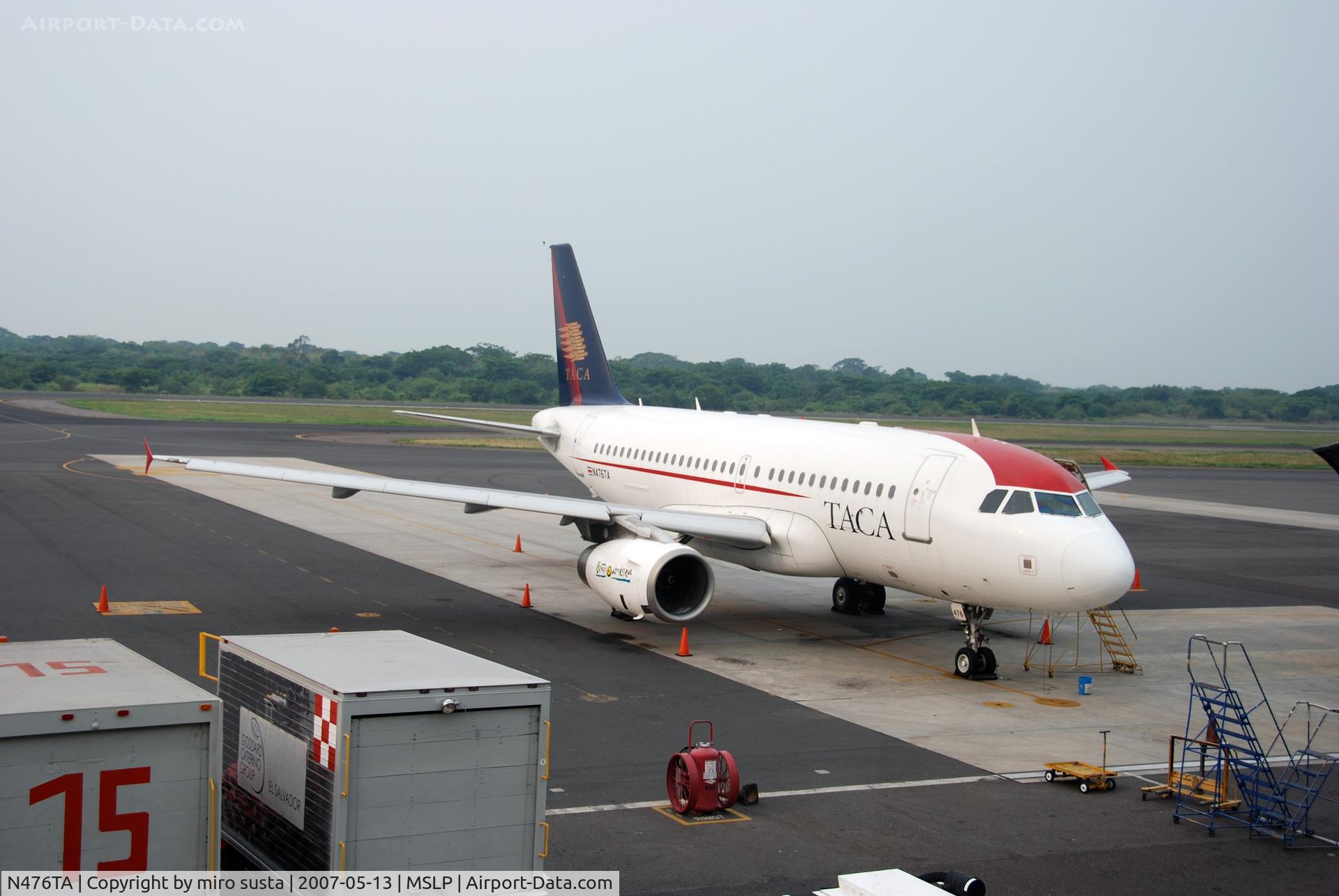 N476TA, 2001 Airbus A319-132 C/N 1608, TAKA International Airlines Airbus A319 parking at El Salvador Comalapa International 
International Airport
