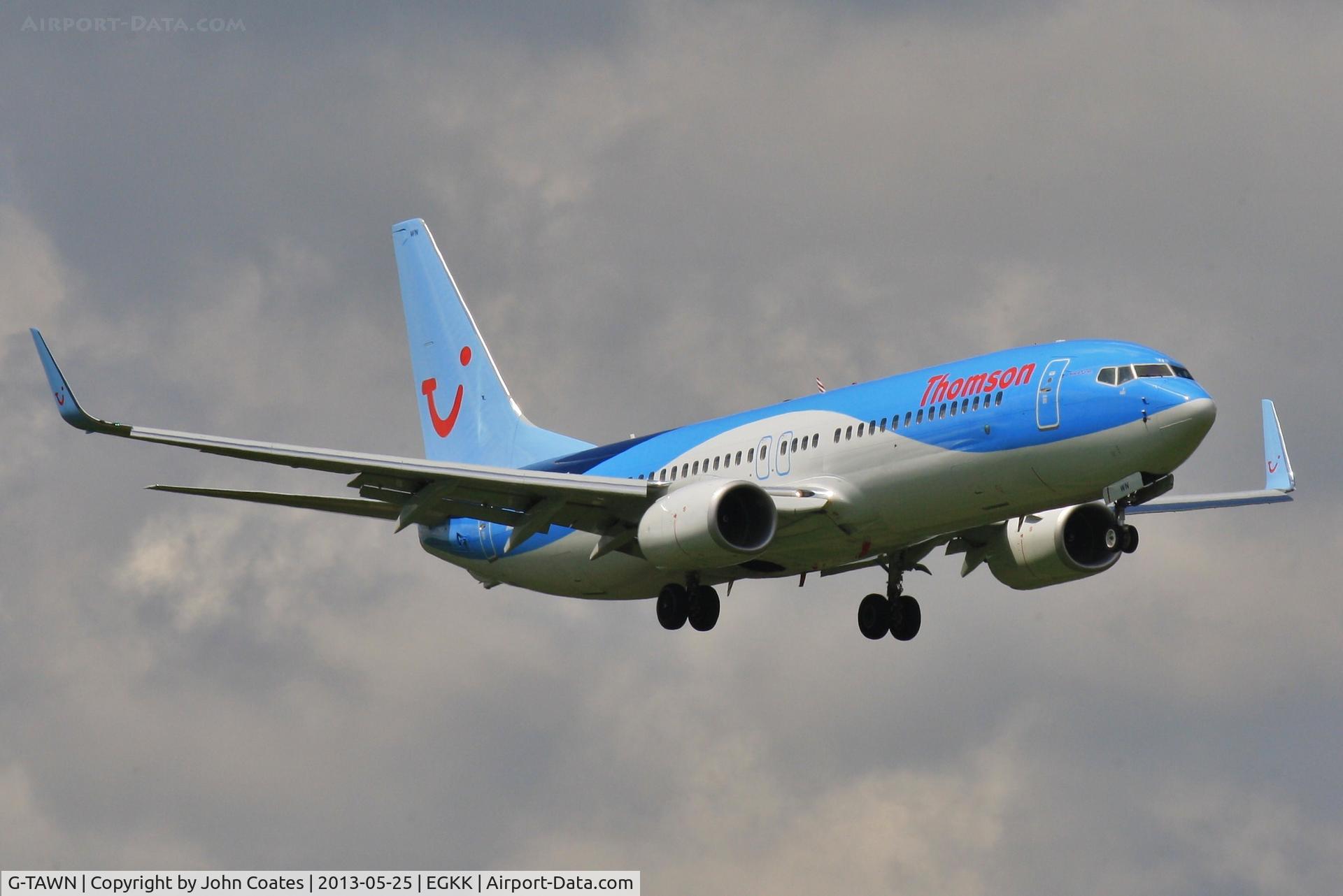 G-TAWN, 2013 Boeing 737-8K5 C/N 37251, On approach to 08R