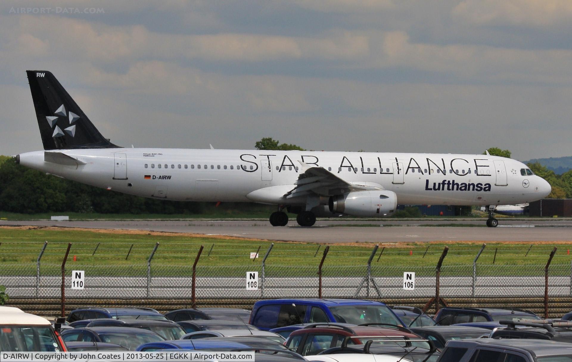 D-AIRW, 1997 Airbus A321-131 C/N 0699, Departing 08R