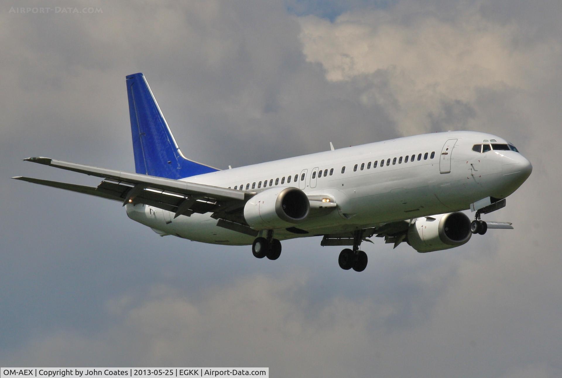 OM-AEX, 1992 Boeing 737-4Y0 C/N 25178, Air Explore approach to 08R