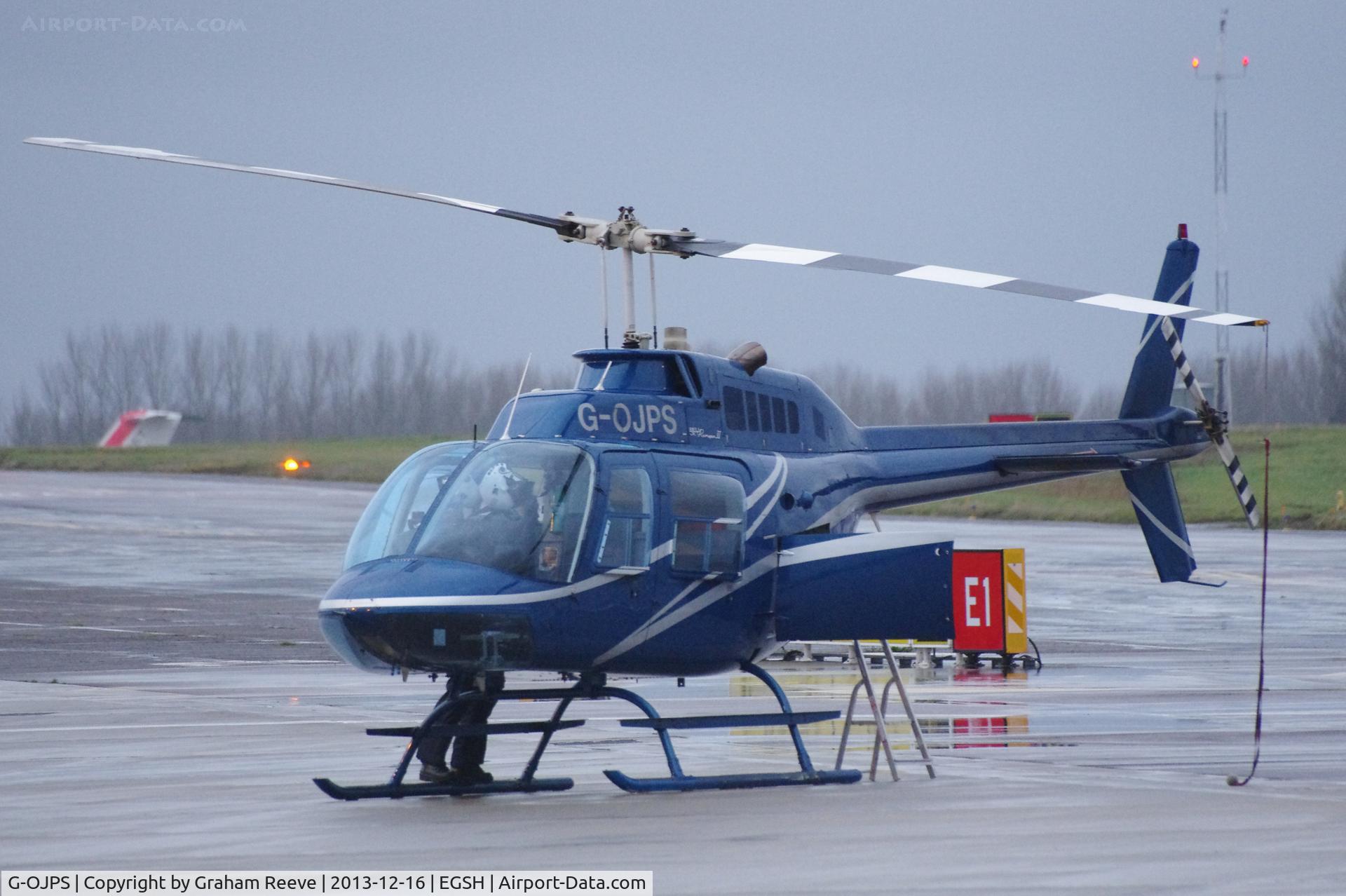 G-OJPS, 1974 Bell 206B JetRanger II C/N 1484, Parked at Norwich.