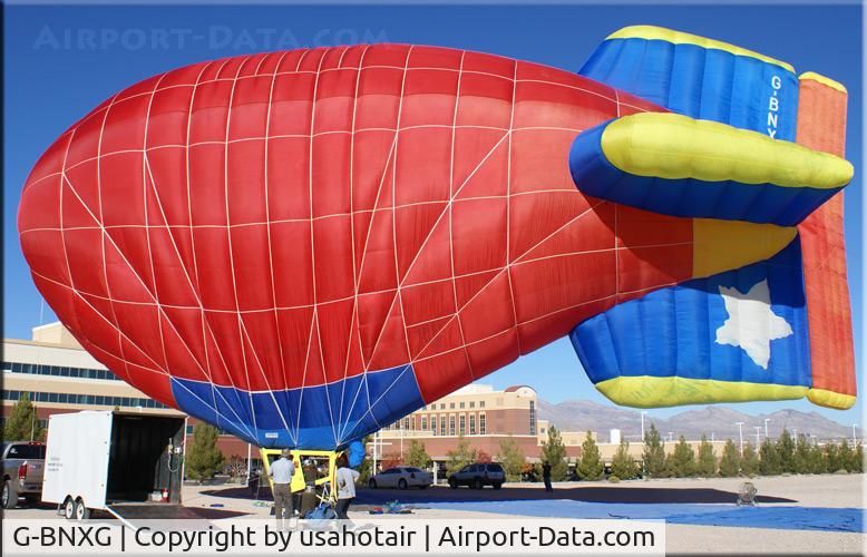 G-BNXG, 1987 Cameron Balloons DP-70 C/N 1558, G-BNXG shown inflated in Las Vegas, NV.