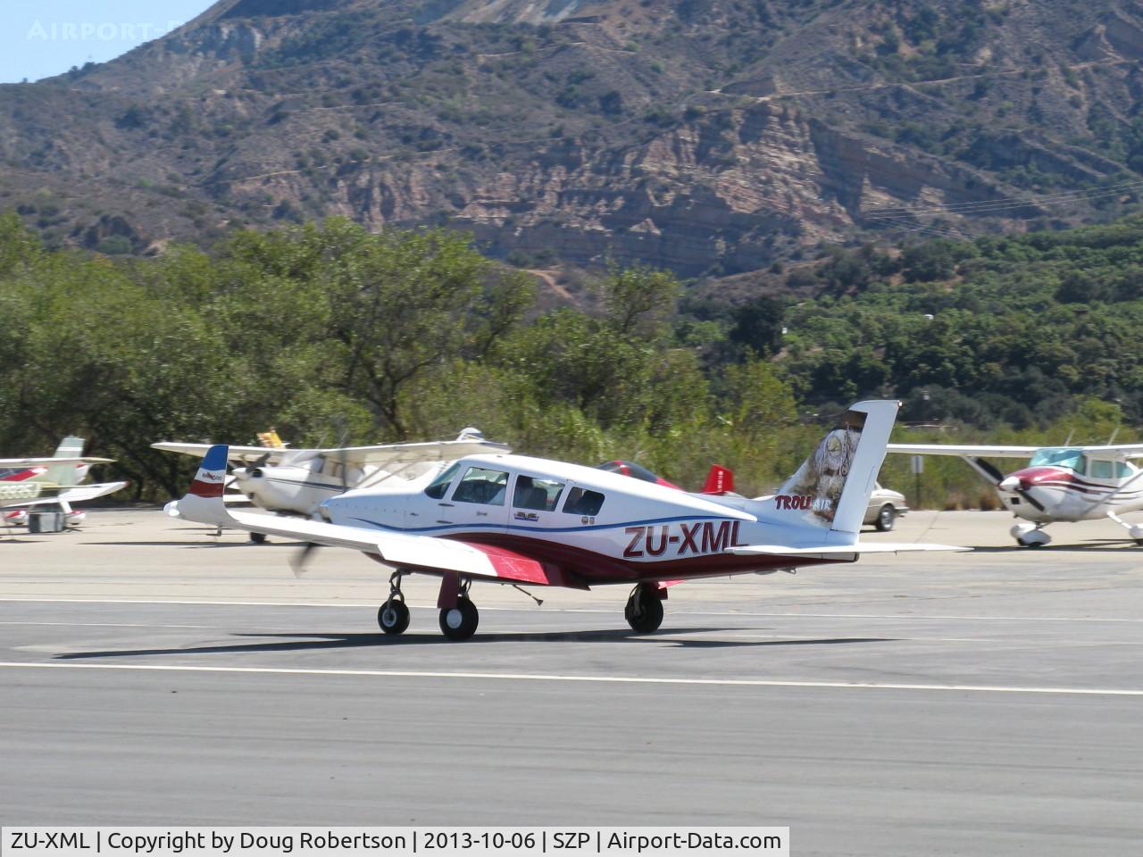 ZU-XML, 2009 Ravin 500 C/N 0905021, 2009 SA Ravin Aircraft CC RAVIN 500, Lycoming IO-540 260 Hp, winglets, of Troll Air on Round the World Solo Flight, pilot Calle Hedberg, 160 gal. wing tanks+ferry tank, South Africa-based, thanks for stopping at SZP! landing roll Rwy 04