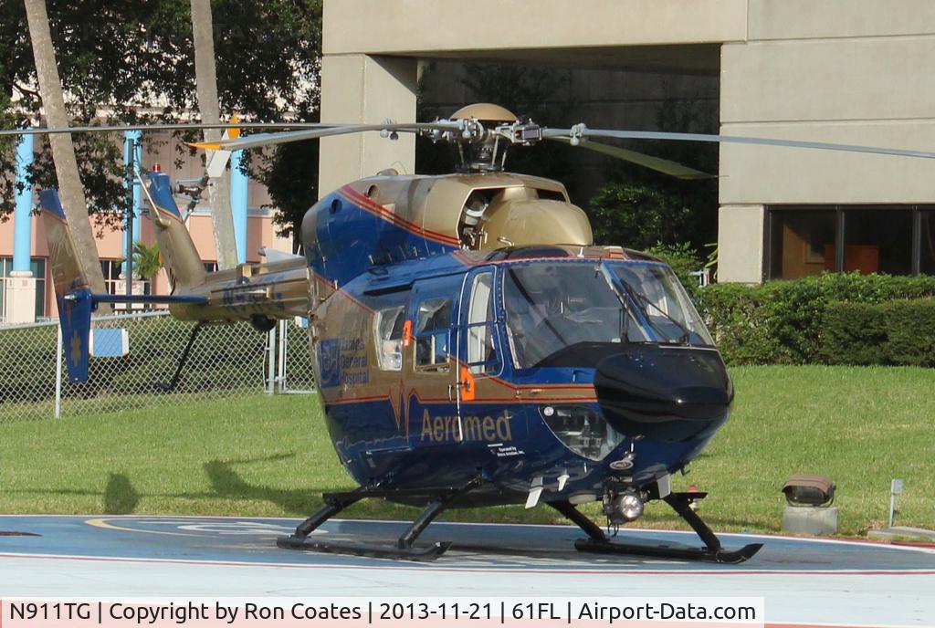 N911TG, 1993 Eurocopter-Kawasaki BK-117C-1 C/N 7506, 1993 Eurocopter medical helicopter sits ready for action at the Tampa General Hospital Heliport