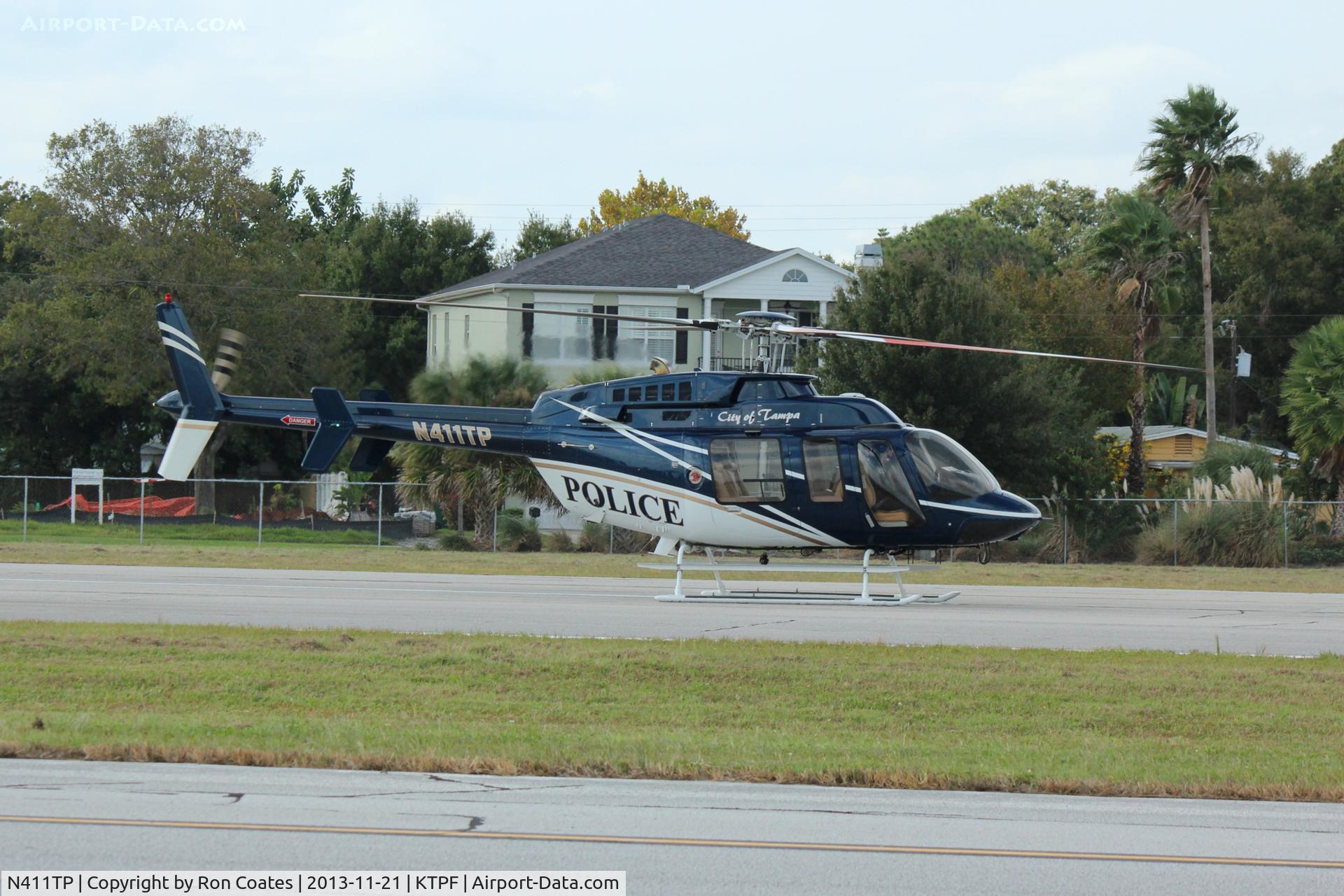 N411TP, 2001 Bell 407 C/N 53487, This Tampa Police Bell 407 is practicing landings at the Peter O Knight Airport on Tampa's Davis Island