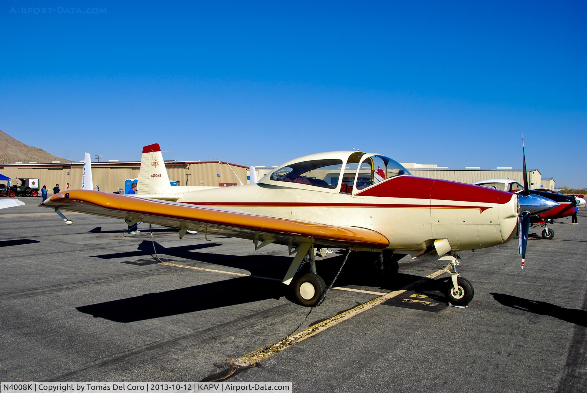 N4008K, 1947 North American Navion (NA-145) C/N NAV-4-1008, N4008K   1947 Ryan NAVION C/N NAV-4-1008

12th Annual Apple Valley Air Show

Apple Valley Airport (APV) (KAPV)
California, USA
TDelCoro
October 12, 2013
