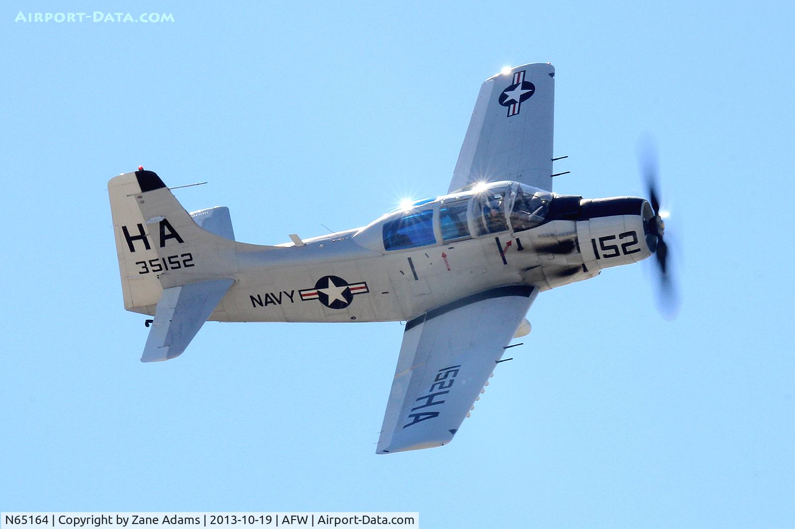 N65164, 1955 Douglas EA-1E Skyraider AD-5W C/N 55-471DH, At the 2013 Alliance Airshow - Fort Worth, TX