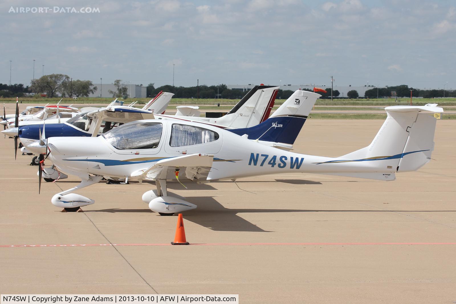 N74SW, 2007 Diamond DA-40 Diamond Star C/N 40.828, At Alliance Airport - Fort Worth, TX