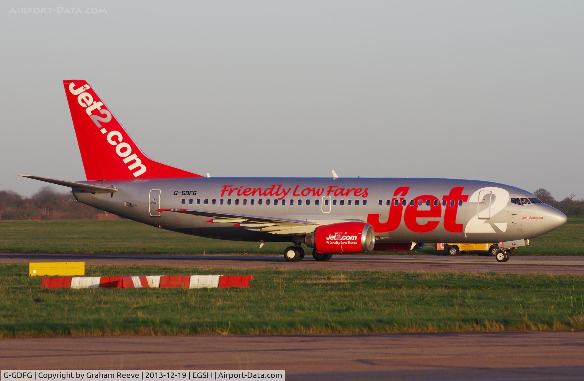 G-GDFG, 1997 Boeing 737-36Q C/N 28658, Just landed.