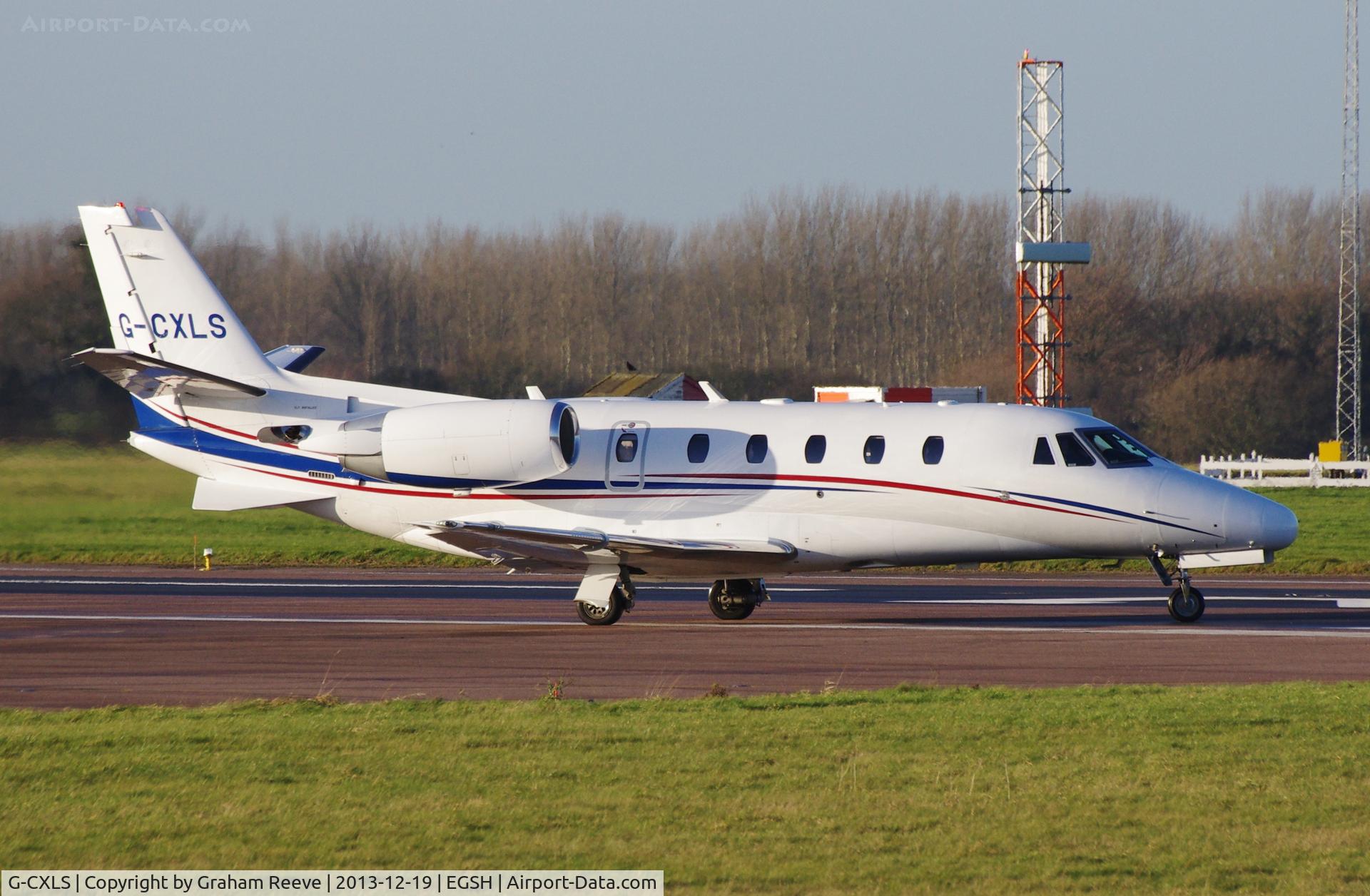 G-CXLS, 2006 Cessna 560XL Citation XLS C/N 560-5613, About to take off on runway 27.