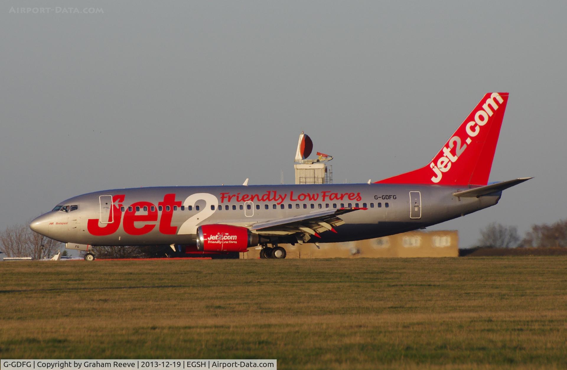 G-GDFG, 1997 Boeing 737-36Q C/N 28658, Just landed.