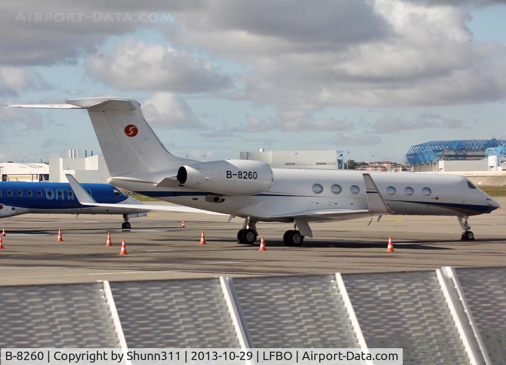 B-8260, 2012 Gulfstream Aerospace GV-SP (G550) C/N 5373, Parked at the General Aviation area...