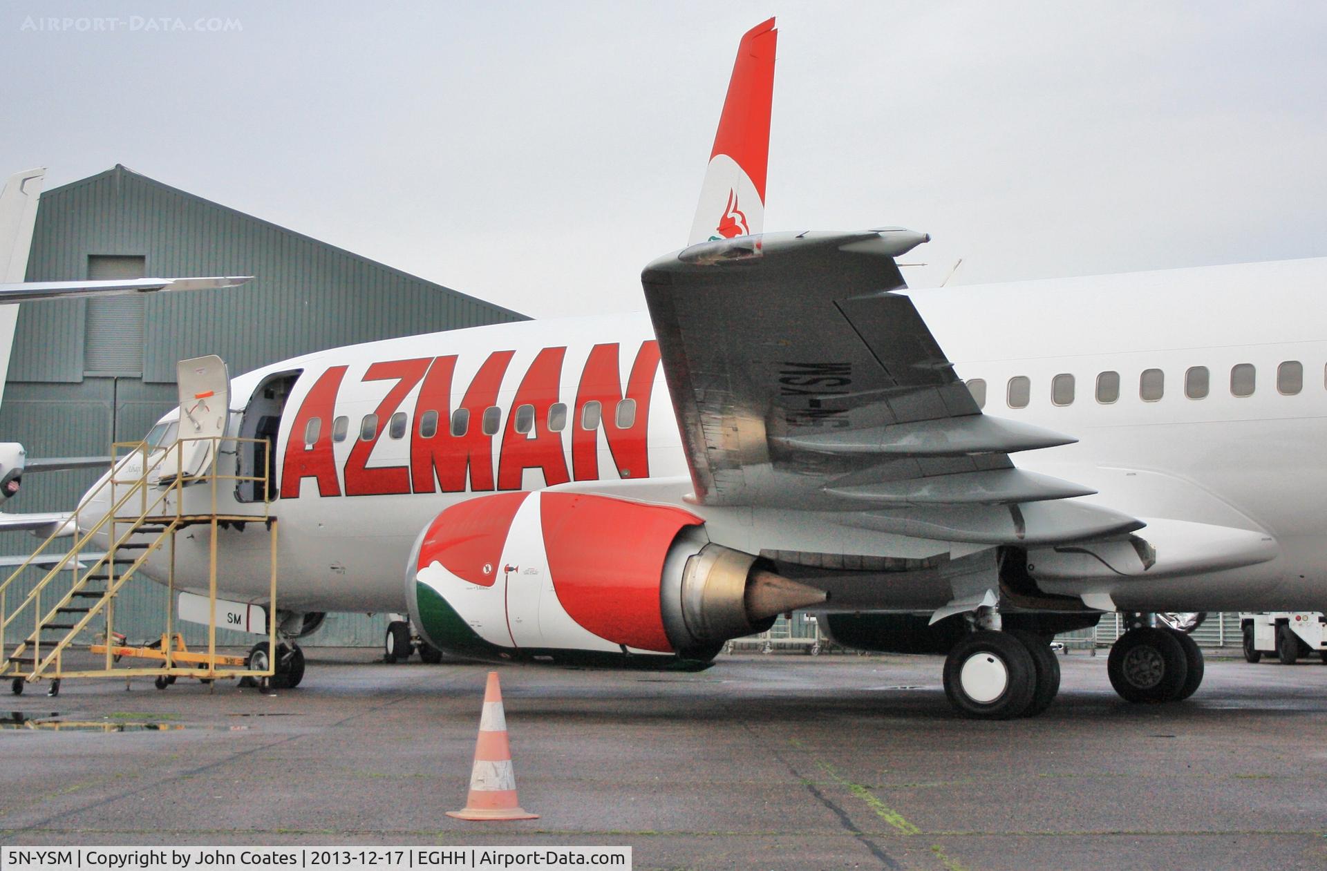 5N-YSM, 1997 Boeing 737-36N C/N 28557, ex G-TOYF being prepared for delivery