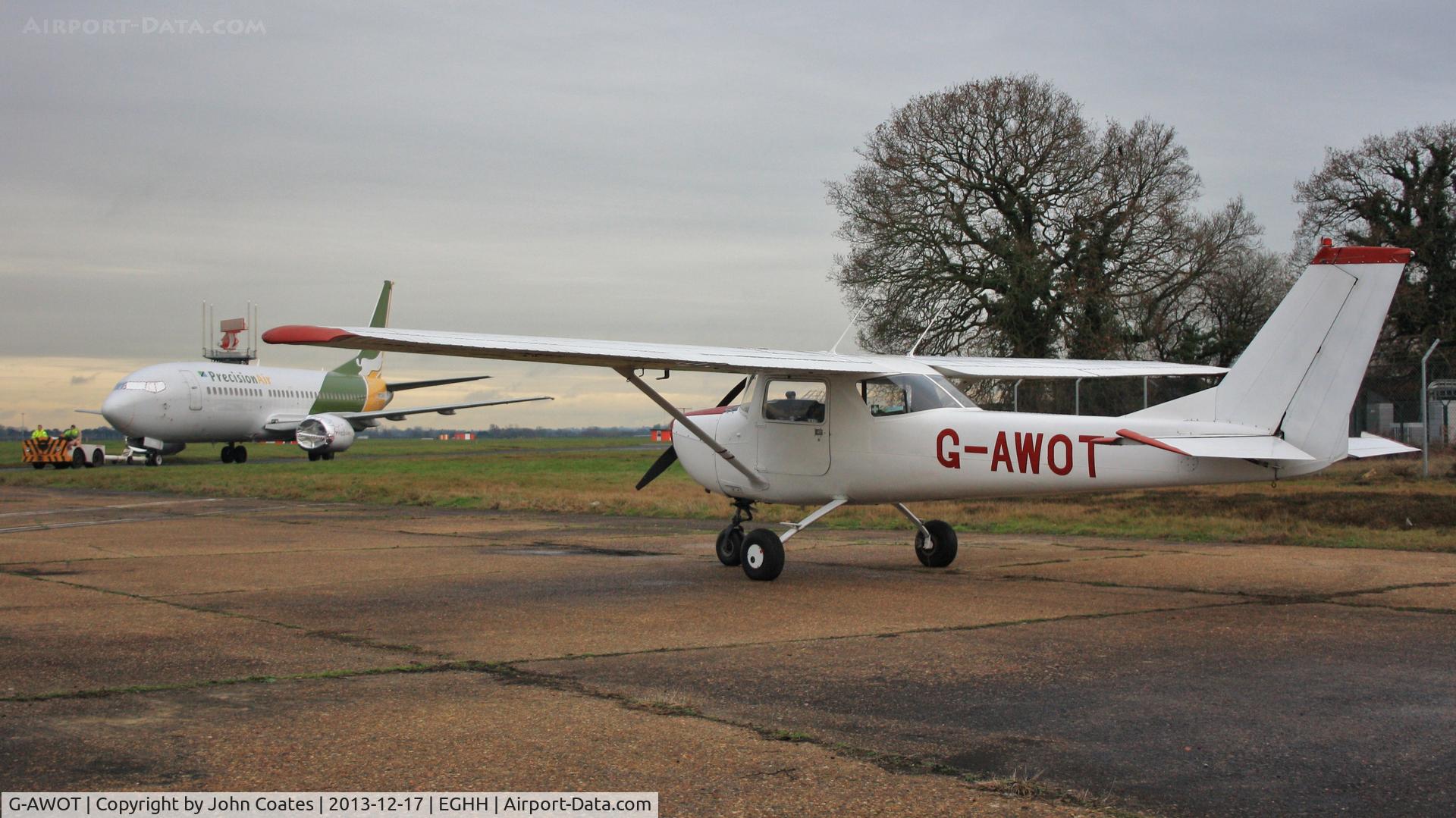 G-AWOT, 1968 Reims Cessna F150H C/N 0389, Parked up watching N334MP go by