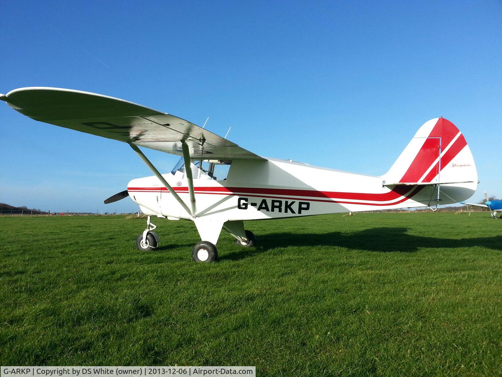 G-ARKP, 1961 Piper PA-22-108 Colt Colt C/N 22-8364, Parked in December sunshine at Maypole in Kent.