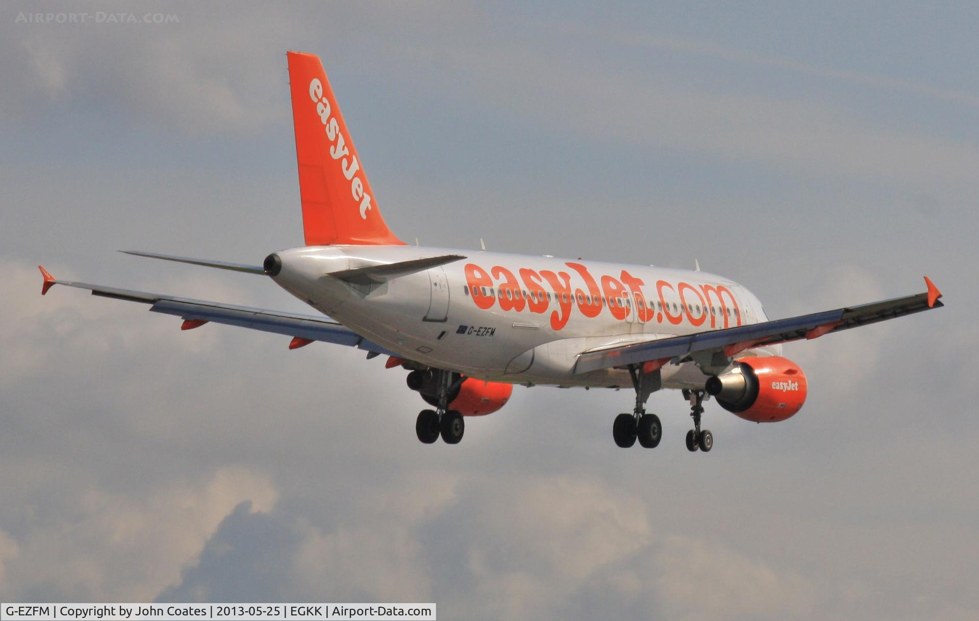 G-EZFM, 2009 Airbus A319-111 C/N 4069, About to touchdown 08R