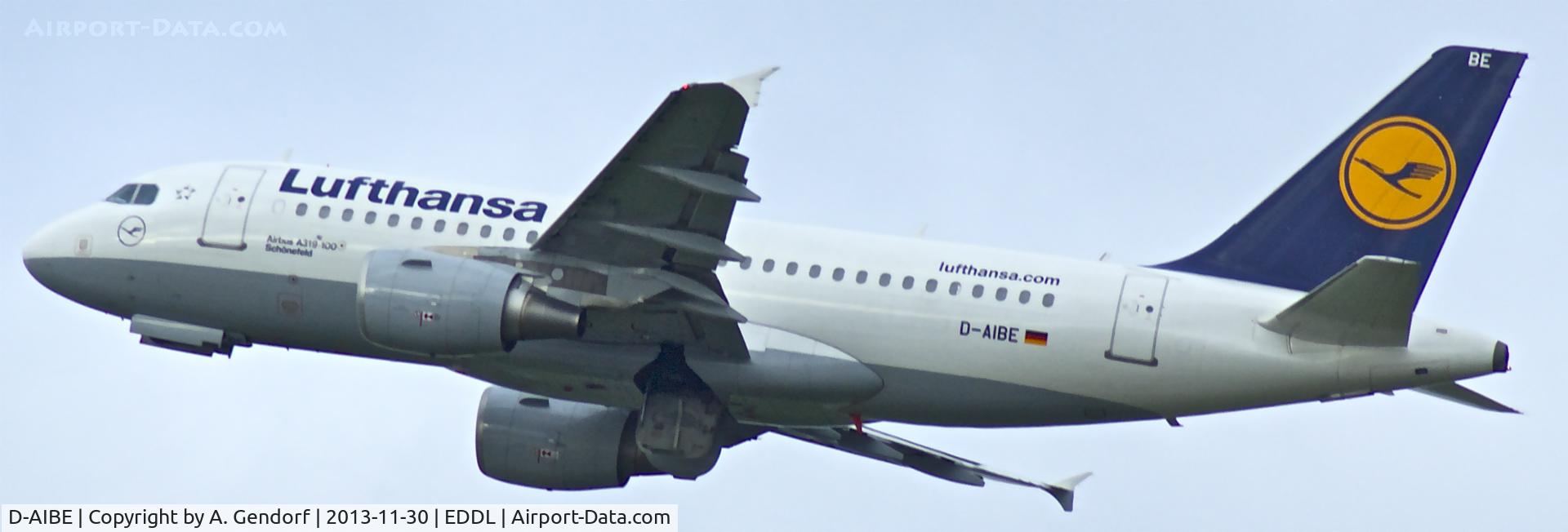 D-AIBE, 2010 Airbus A319-112 C/N 4511, Lufthansa, is here climbing out of Düsseldorf Int´l(EDDL)