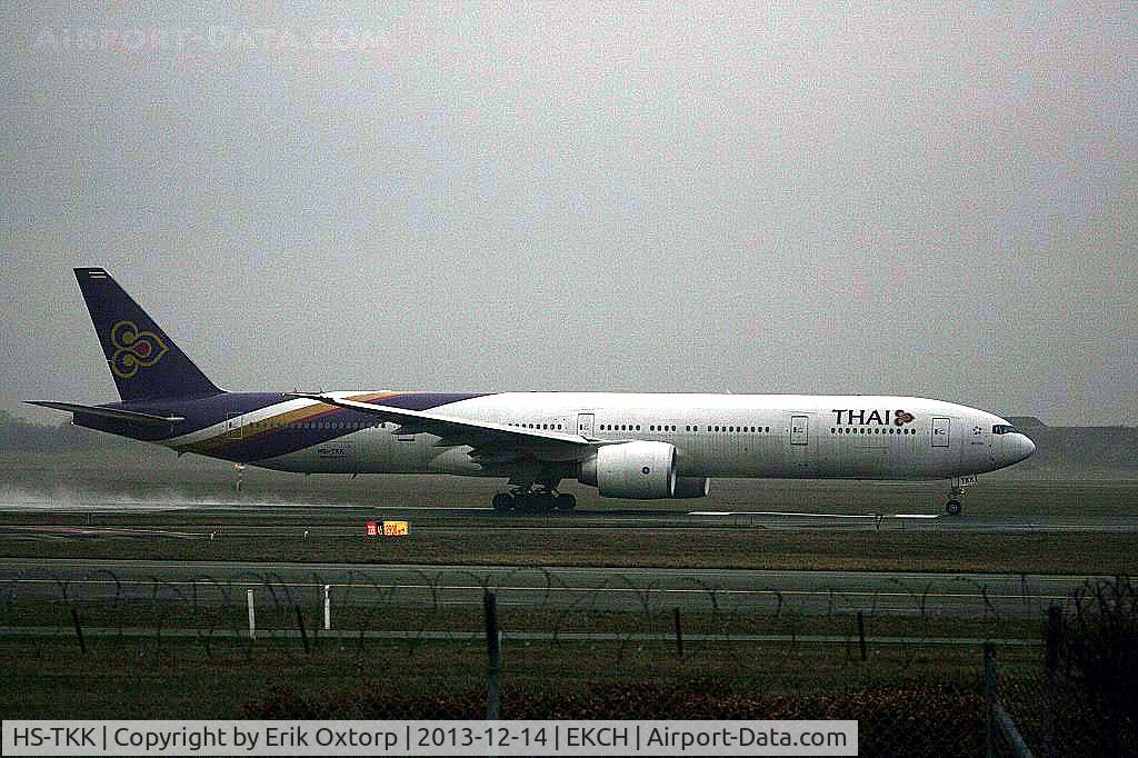 HS-TKK, 2012 Boeing 777-3AL/ER C/N 41520, HS-TKK in CPH on a gray December day