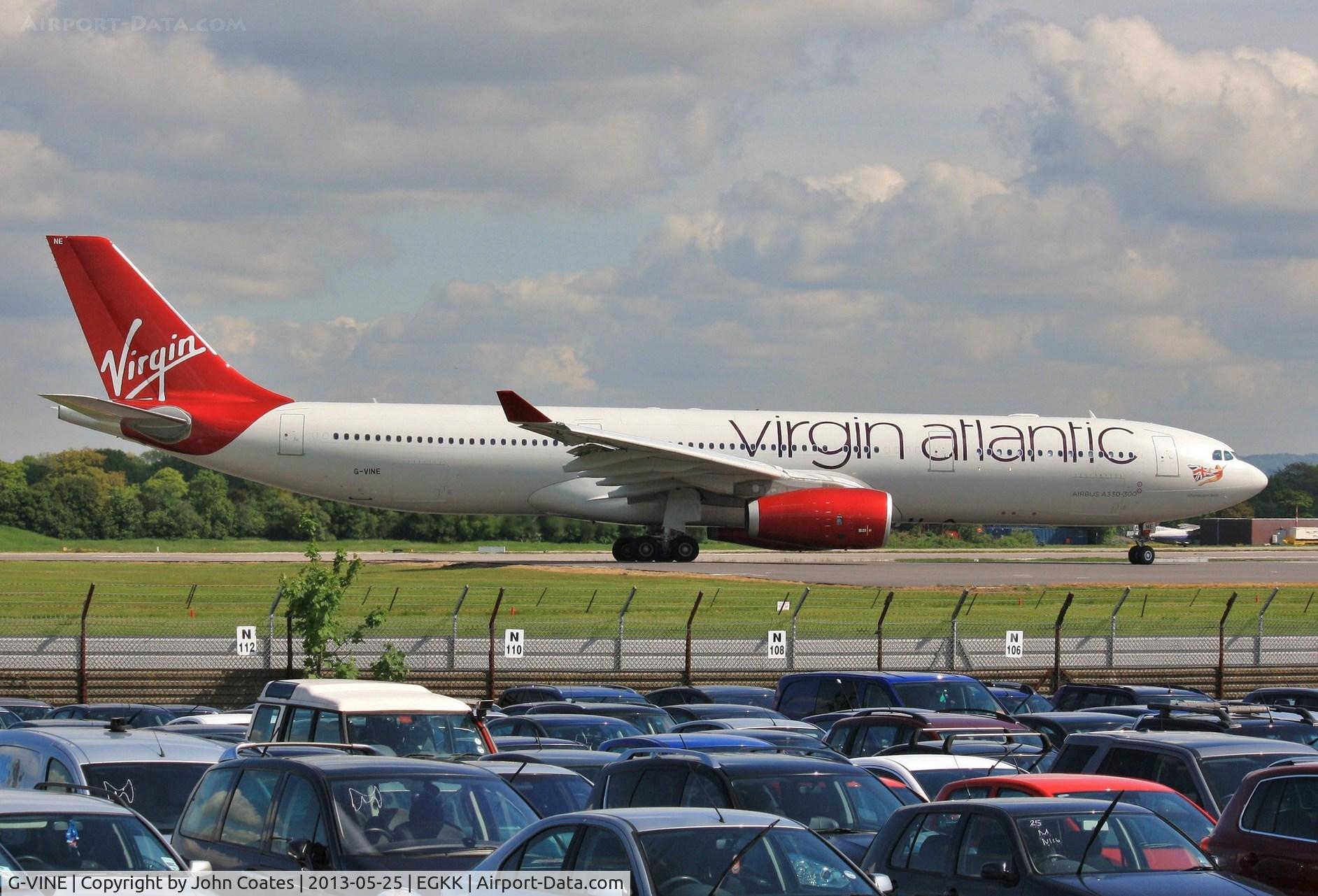 G-VINE, 2011 Airbus A330-343X C/N 1231, Entering 08R to depart