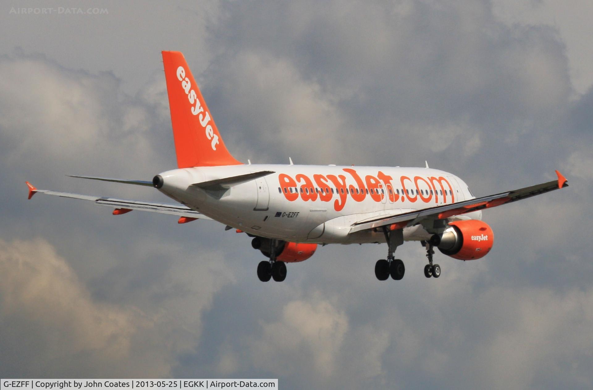 G-EZFF, 2009 Airbus A319-111 C/N 3844, About to touchdown 08R