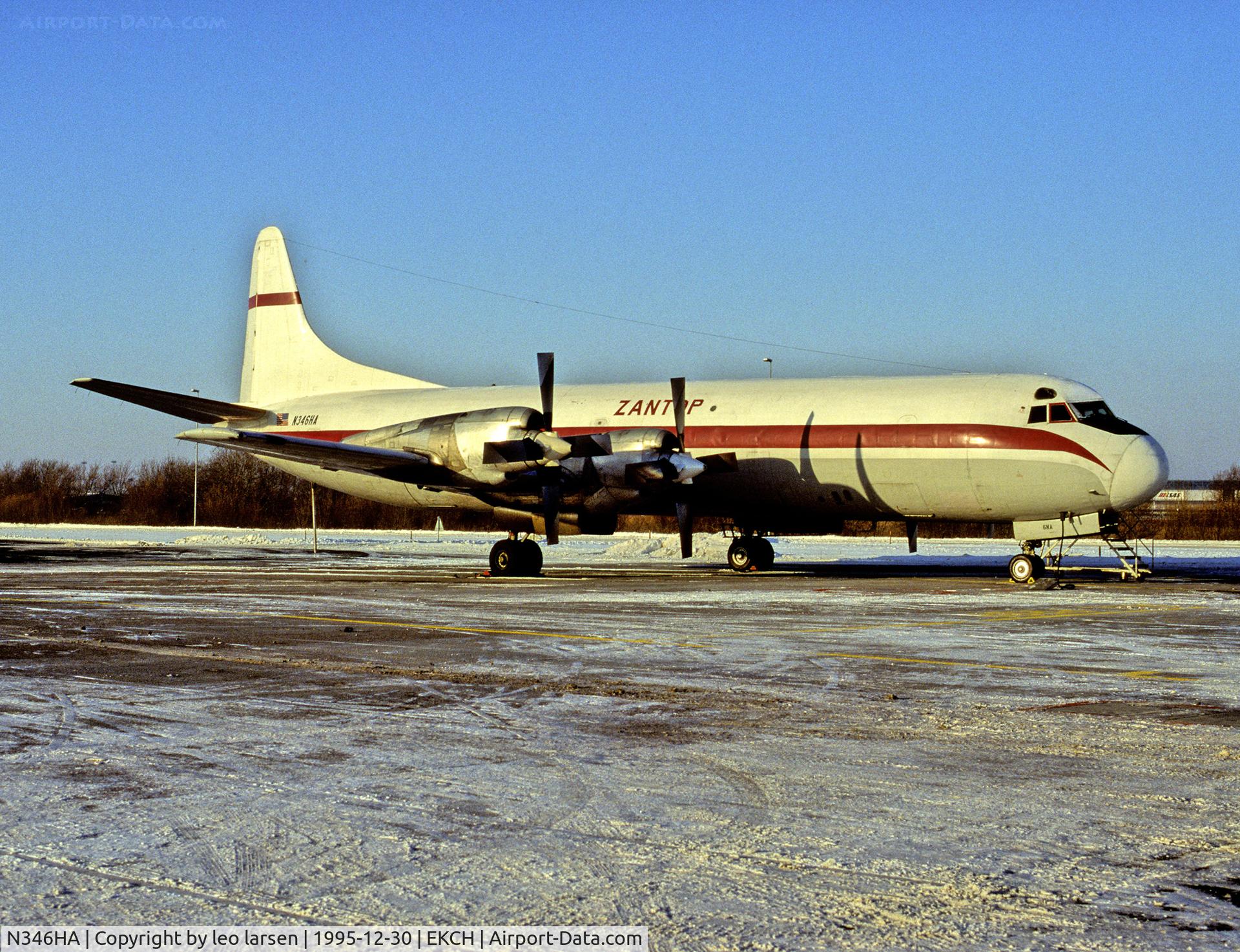N346HA, Lockheed L-188A(F) Electra C/N 188A-1043, Copenhagen Kastrup 30.12.95