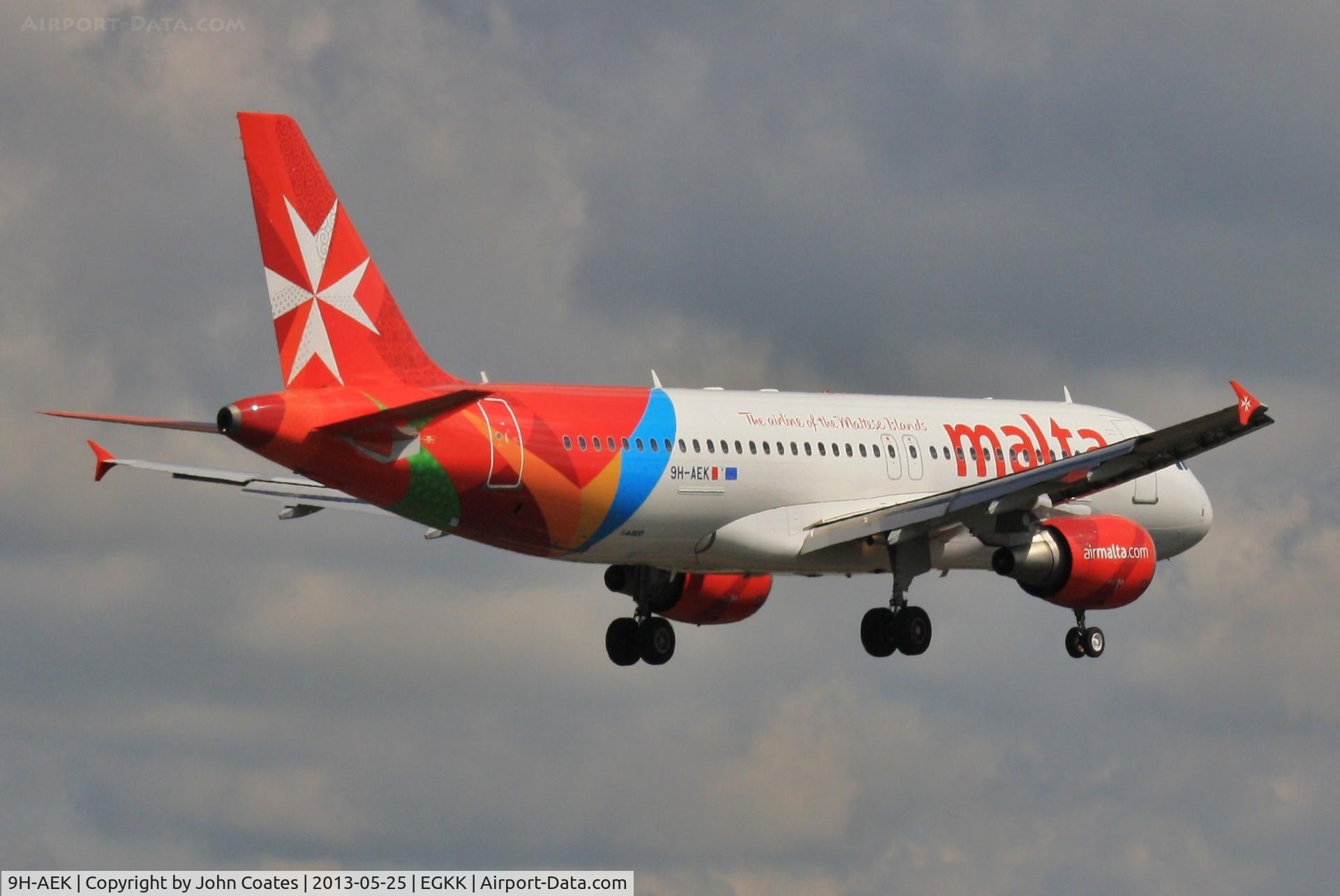 9H-AEK, 2004 Airbus A320-211 C/N 2291, Arriving for 2nd visit of the day.