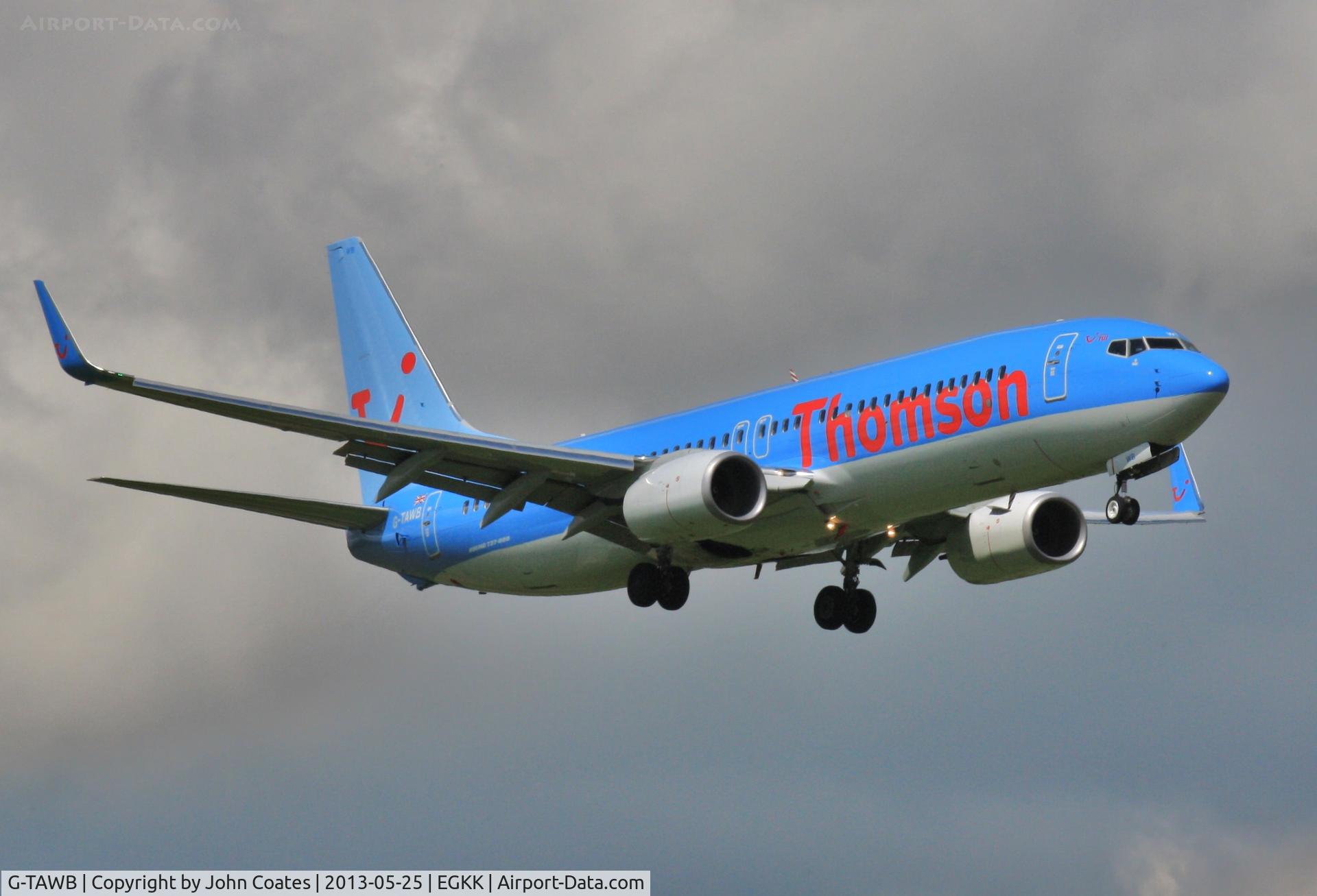 G-TAWB, 2012 Boeing 737-8K5 C/N 37242, On approach to 08R