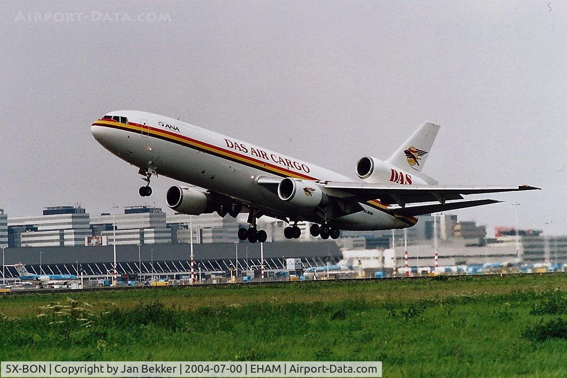5X-BON, 1975 McDonnell Douglas DC-10-30F C/N 46921, Taking off from Schiphol