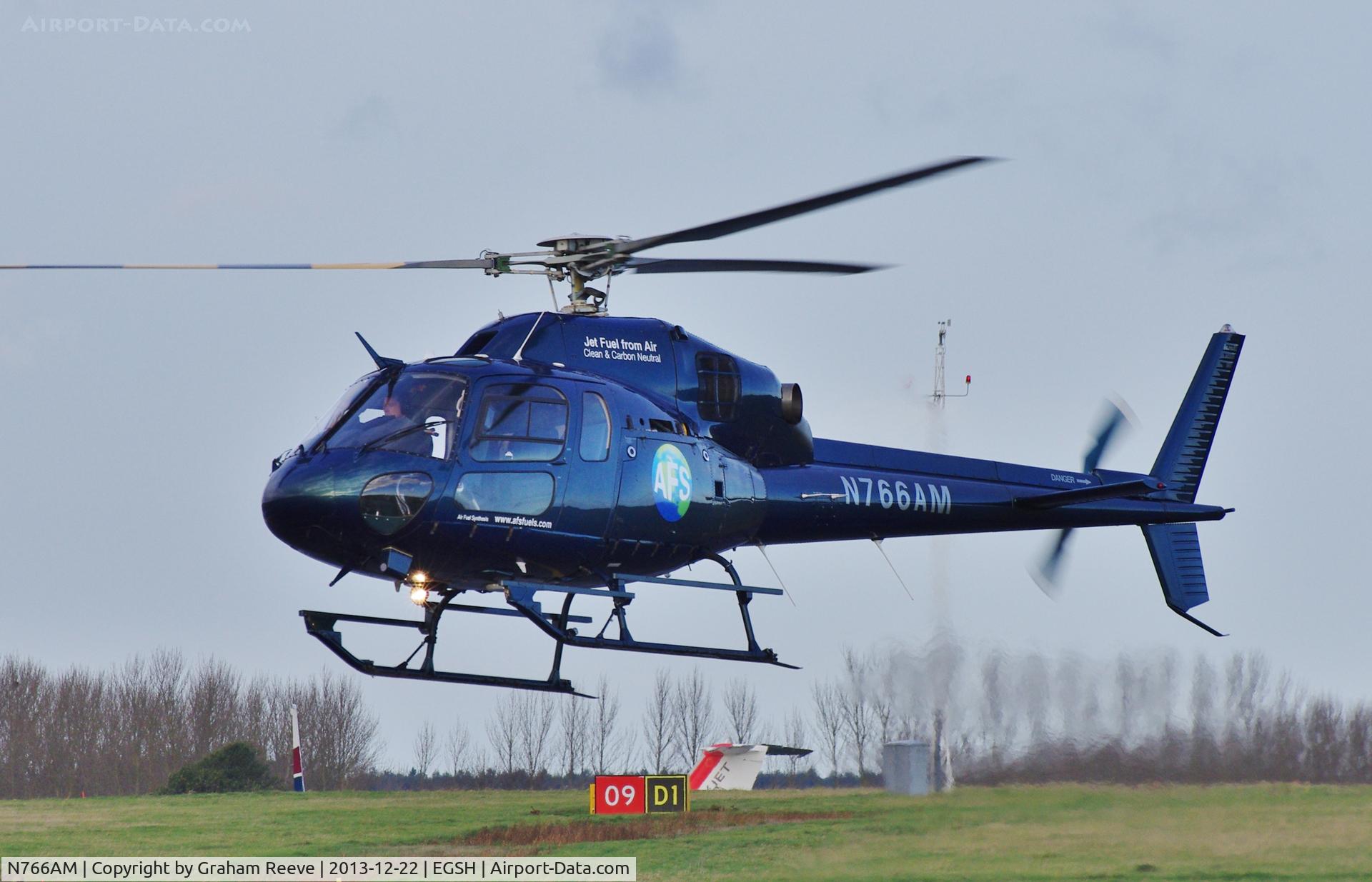 N766AM, 1996 Eurocopter AS-355N Twinstar C/N 5601, Just arrived at Norwich.
