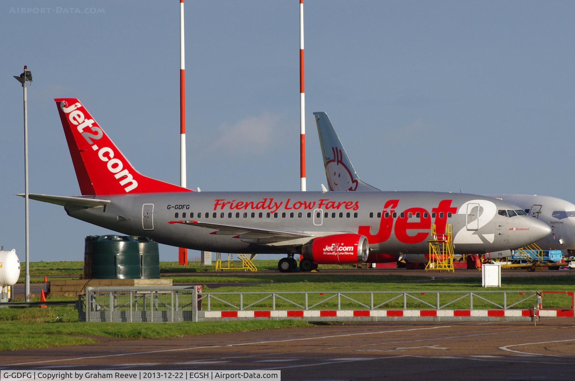 G-GDFG, 1997 Boeing 737-36Q C/N 28658, Parked at Norwich.