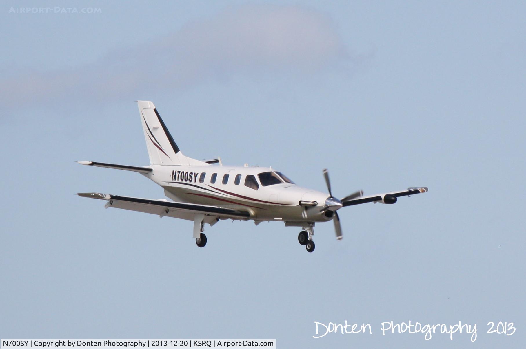 N700SY, 2003 Socata TBM-700 C/N 283, Socata TBM 700 (N700SY) arrives at Sarasota-Bradenton International Airport following a flight from Frederick Municipal Airport